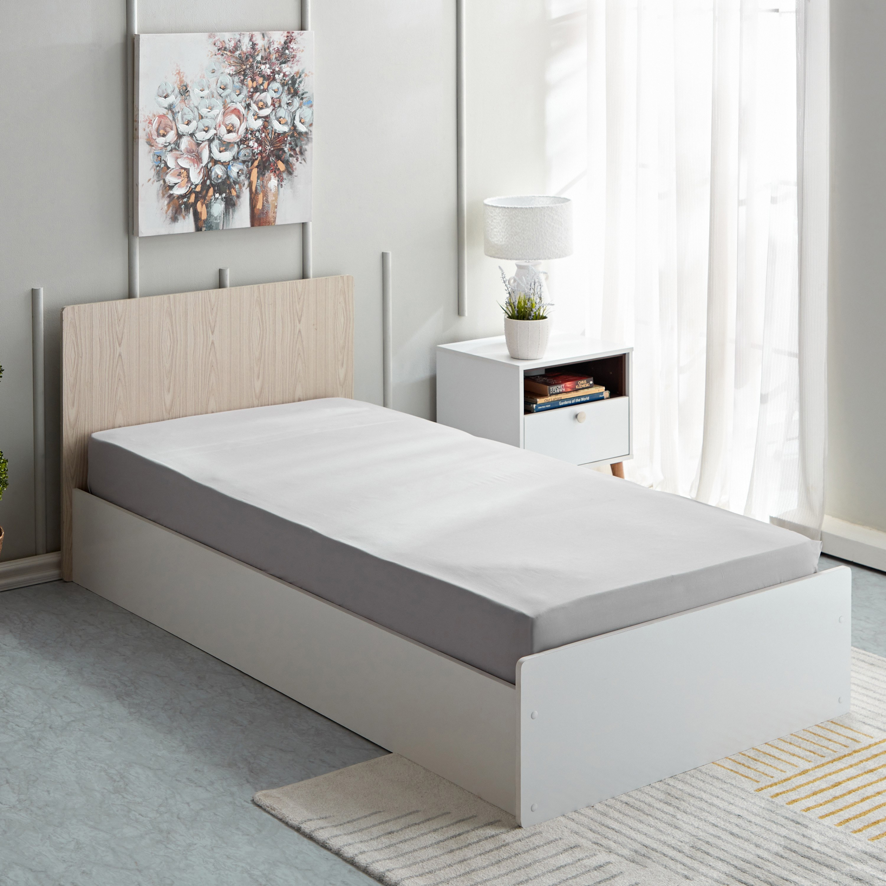 شرشف مطاطي فردي بولي قطن من بريستول - 90x200+25 سم-hbxhomeware-hbxbedroom-image-1