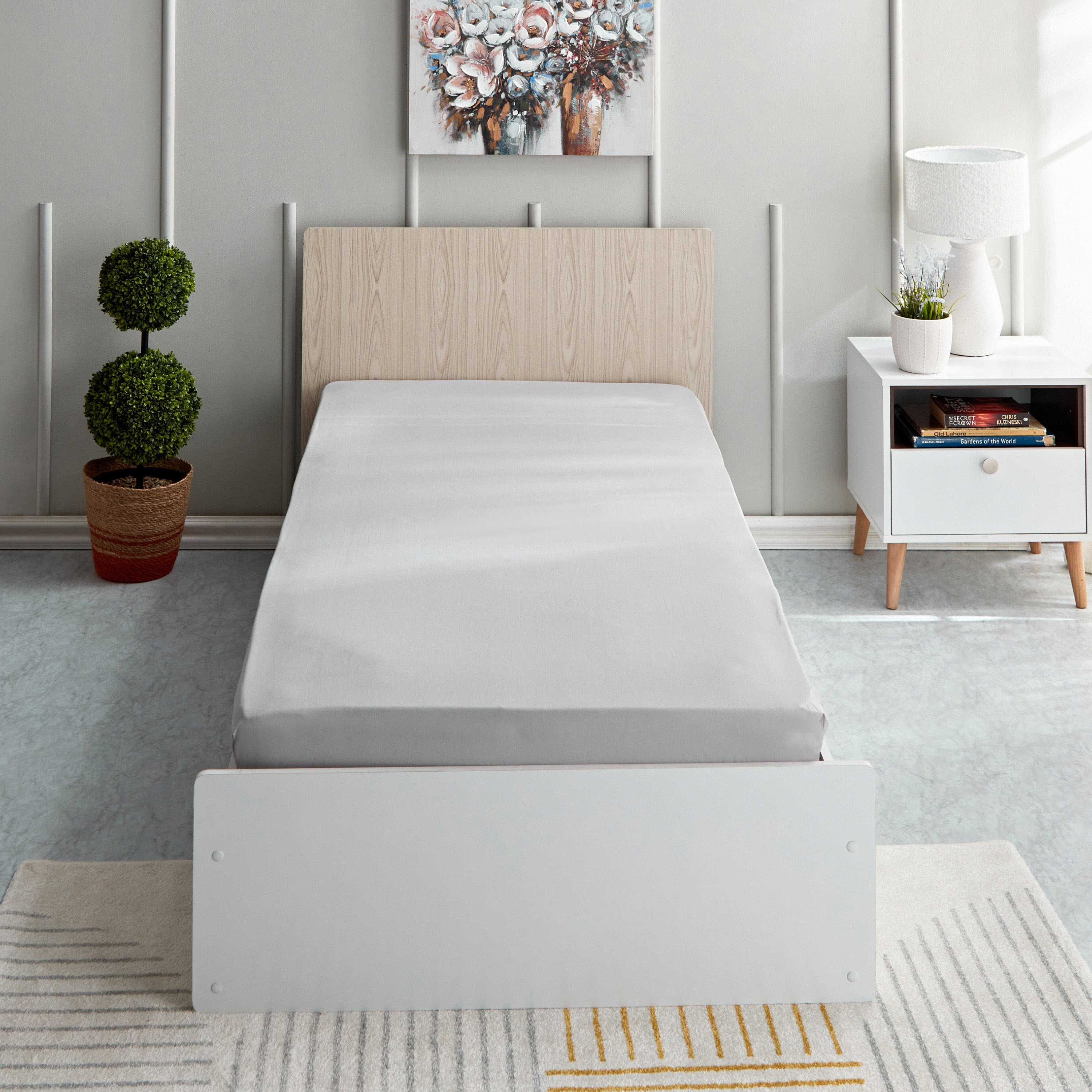 شرشف مطاطي فردي بولي قطن من بريستول - 90x200+25 سم-hbxhomeware-hbxbedroom-image-2
