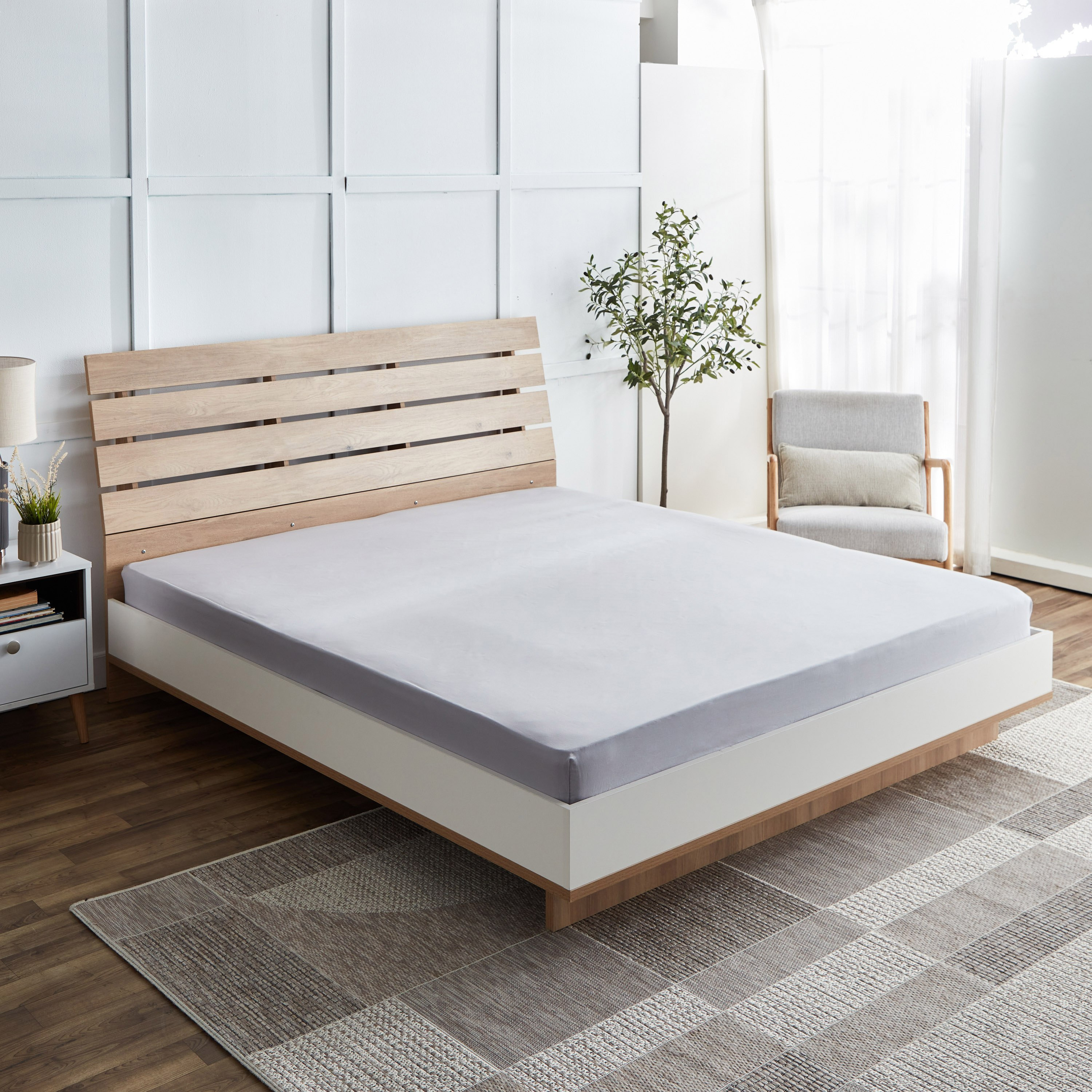 شرشف مطاطي كينج بولي قطن من بريستول - 180x200+25 سم-hbxhomeware-hbxbedroom-image-1