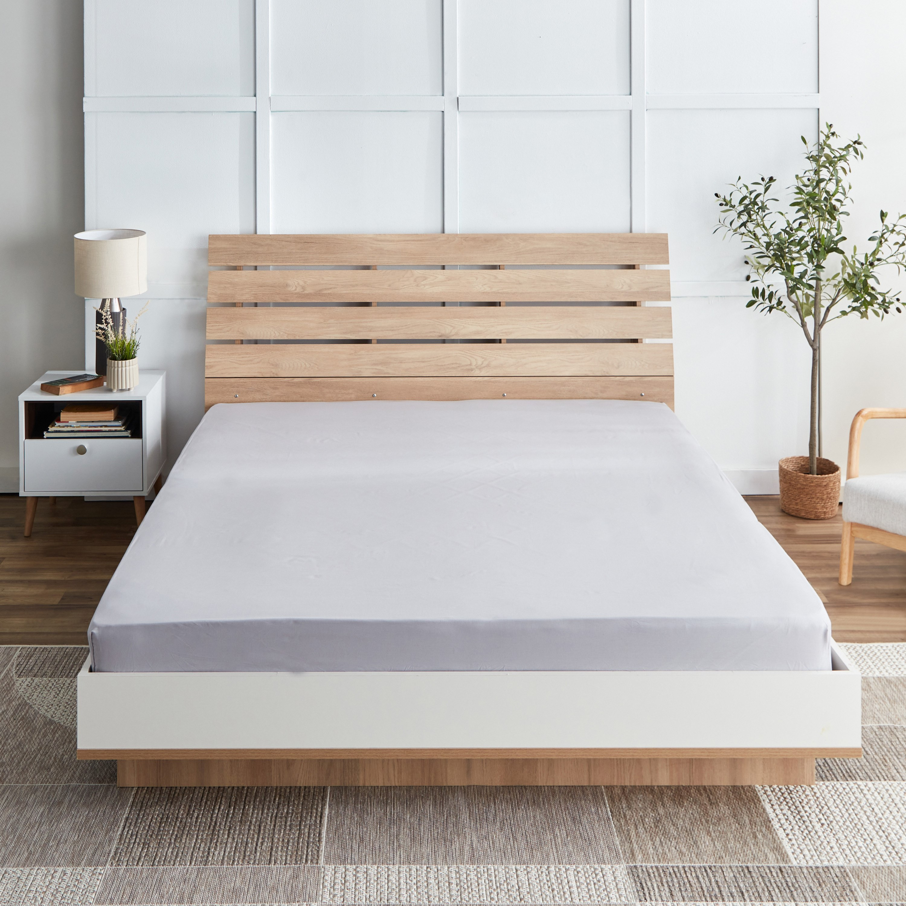 شرشف مطاطي كينج بولي قطن من بريستول - 180x200+25 سم-hbxhomeware-hbxbedroom-image-2