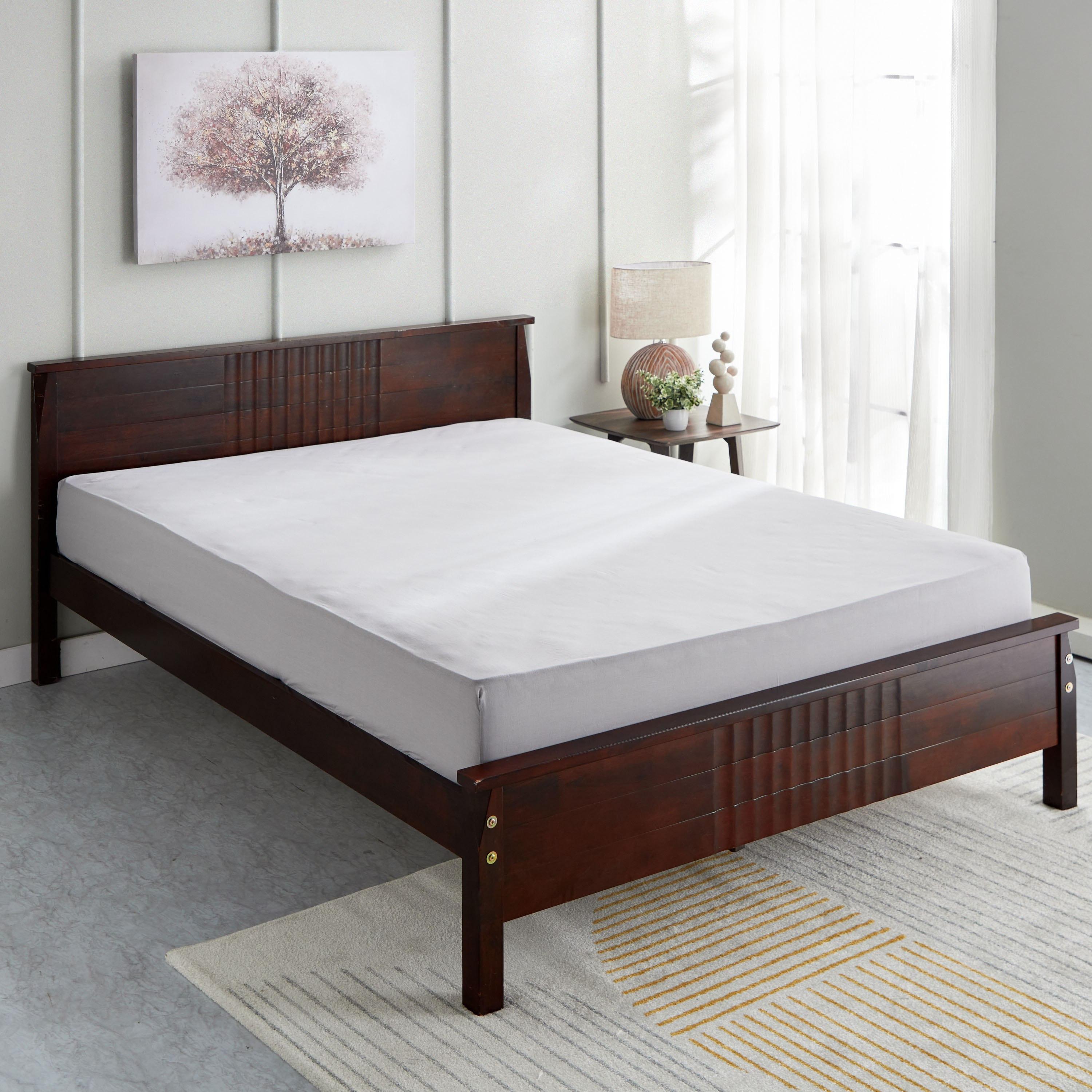 شرشف مطاطي مزدوج بولي قطن من بريستول - 140x200+25 سم-hbxhomeware-hbxbedroom-image-2