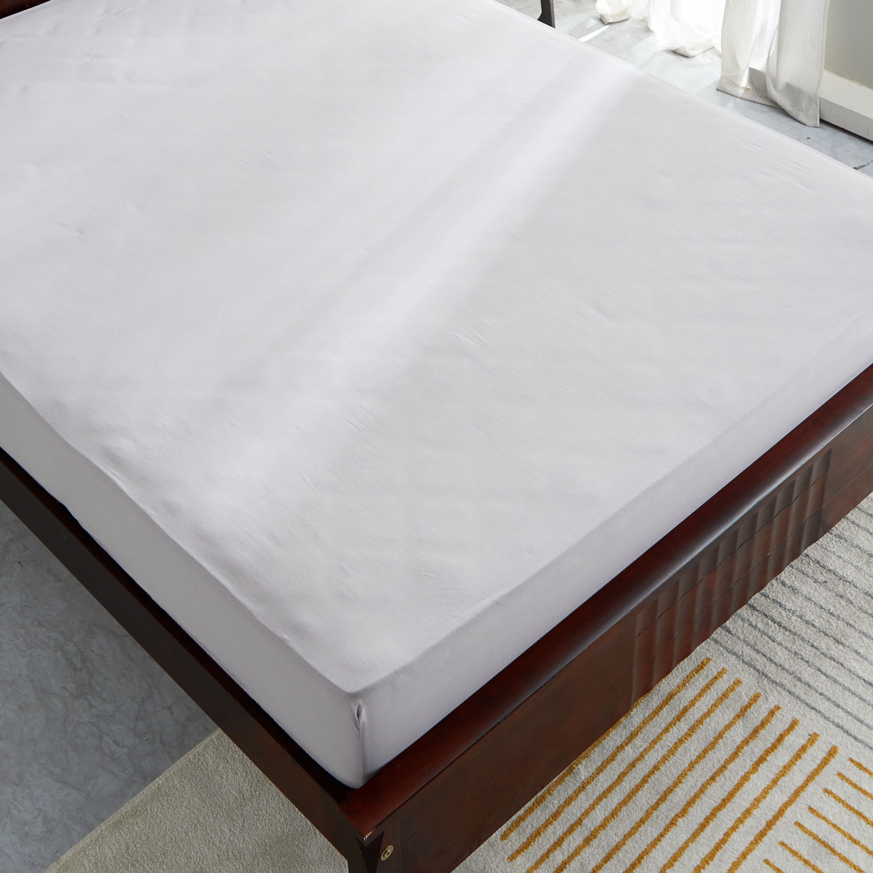 شرشف مطاطي مزدوج بولي قطن من بريستول - 140x200+25 سم-hbxhomeware-hbxbedroom-image-4