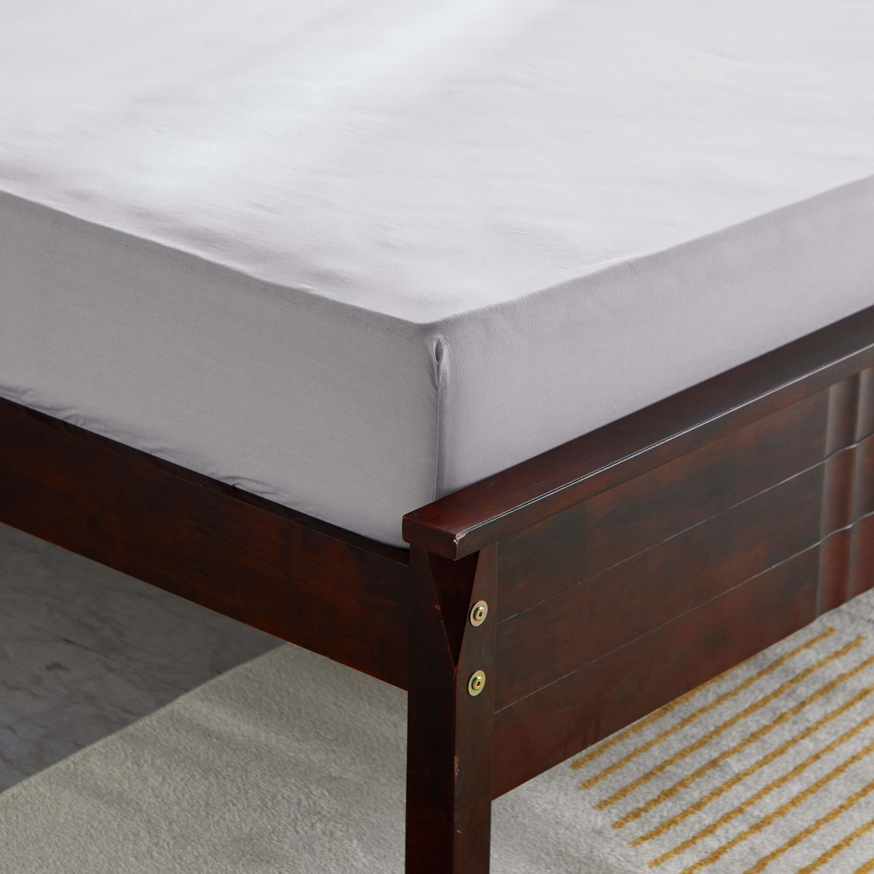 شرشف مطاطي مزدوج بولي قطن من بريستول - 140x200+25 سم-hbxhomeware-hbxbedroom-image-1