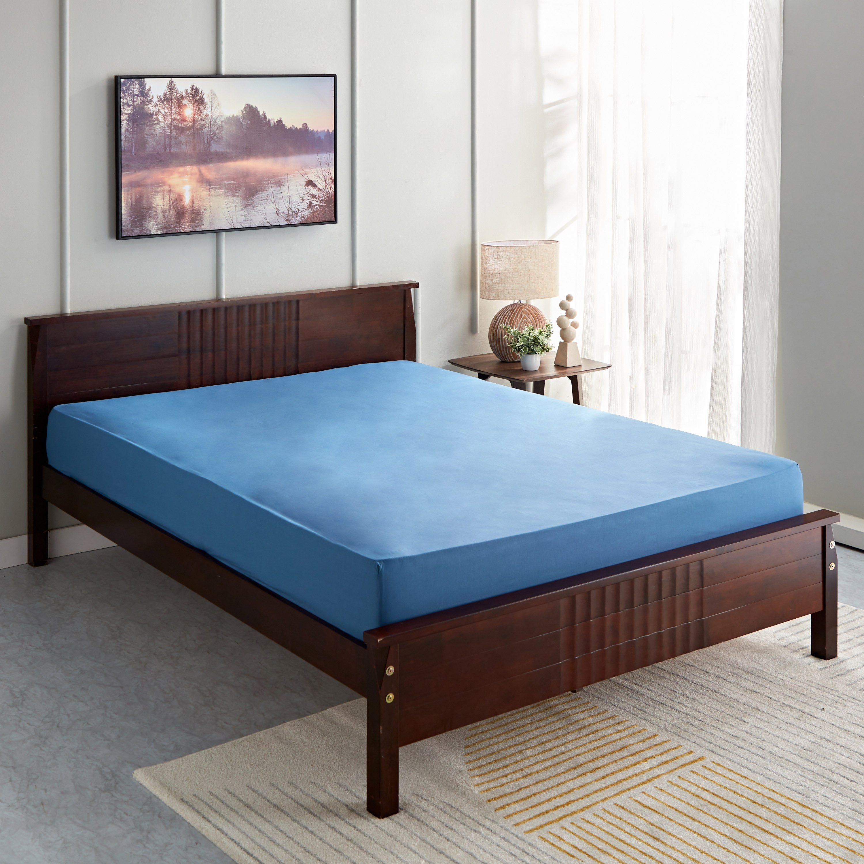 شرشف مطاطي كوين أوليمبيك من بريستول- 160x200+25 سم-hbxhomeware-hbxbedroom-image-1