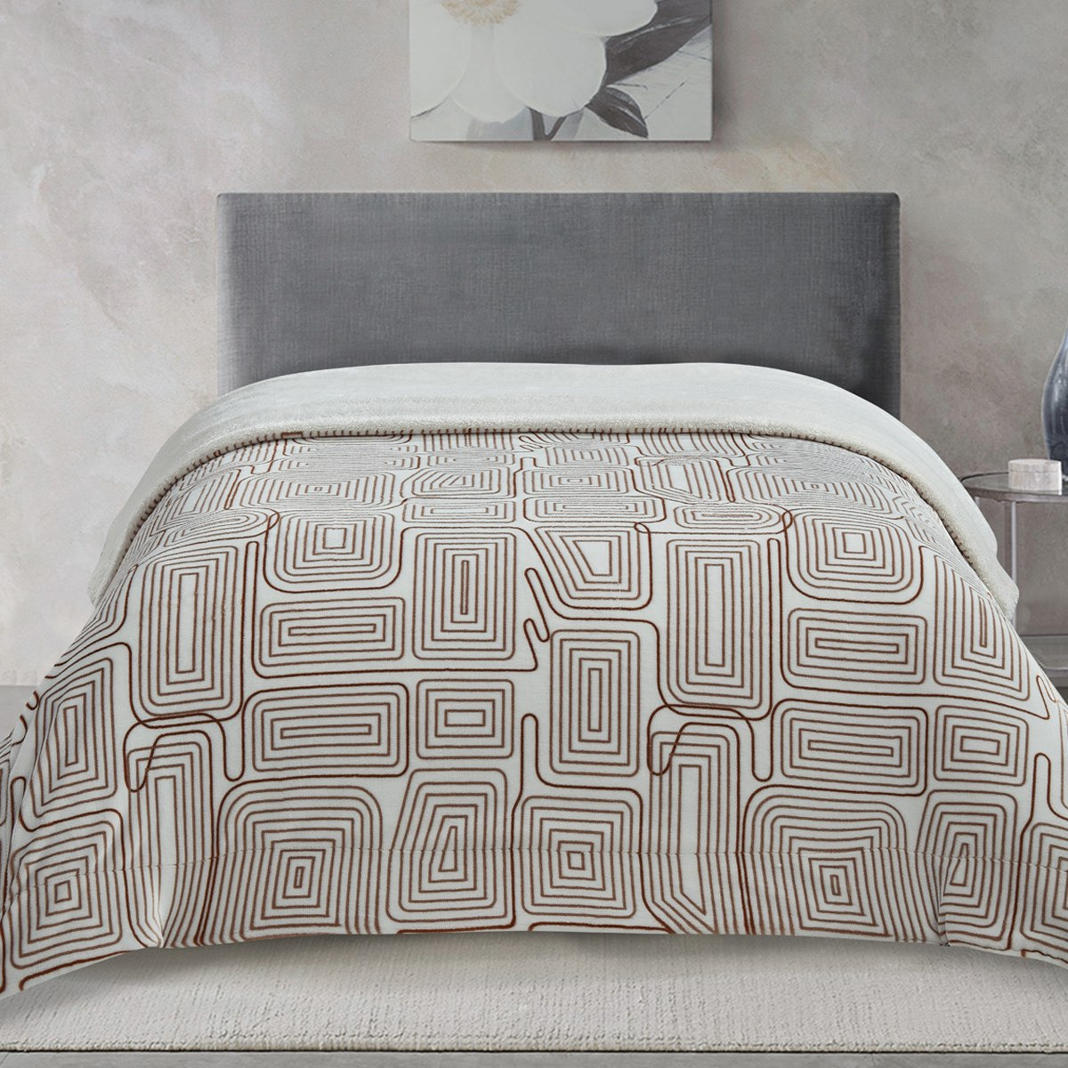 بطانية فلانيل شيربا كوين بطبعات فينيسا من براكستون - 200x220 سم-hbxhomeware-hbxbedroom-image-2