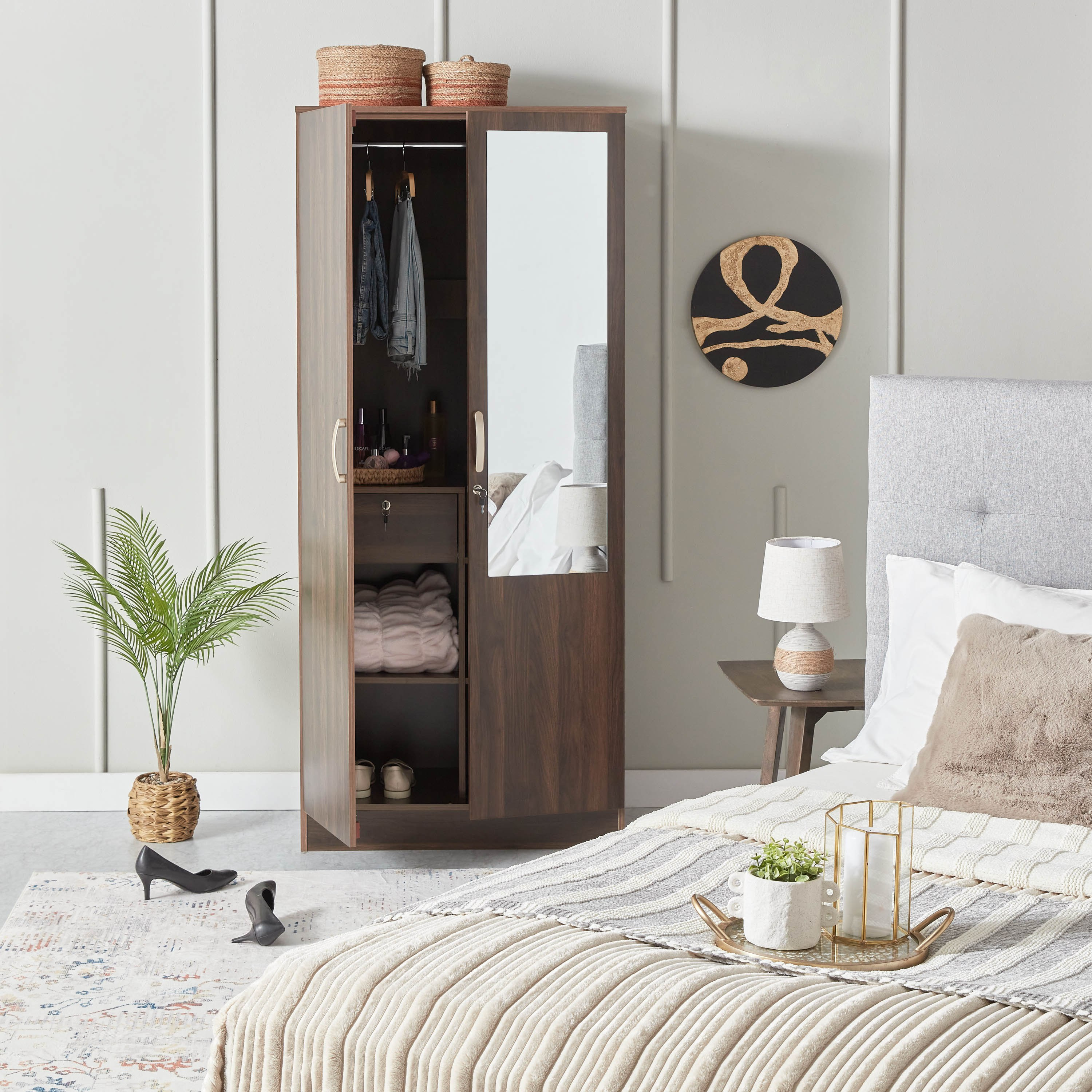 خزانة ملابس 2 باب قابلة للقفل بدرج ومرآة - كيبو من موڤو-hbxfurniture-wardrobes-image-10