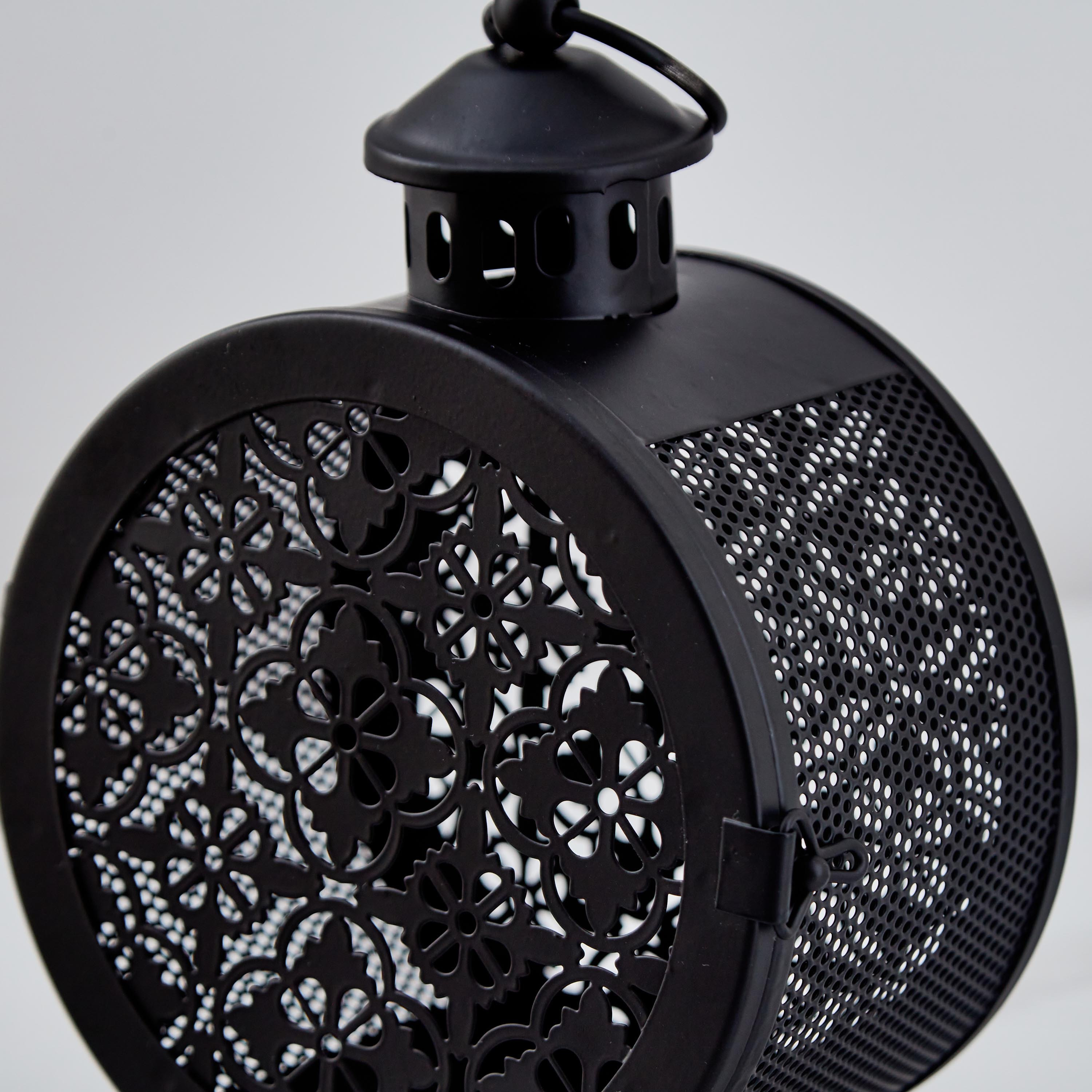 Aurora Metal Round Cutout Lantern - 14x8x19 cm-hbxdecorandfurnishings-homeaccessories-lanterns-image-4