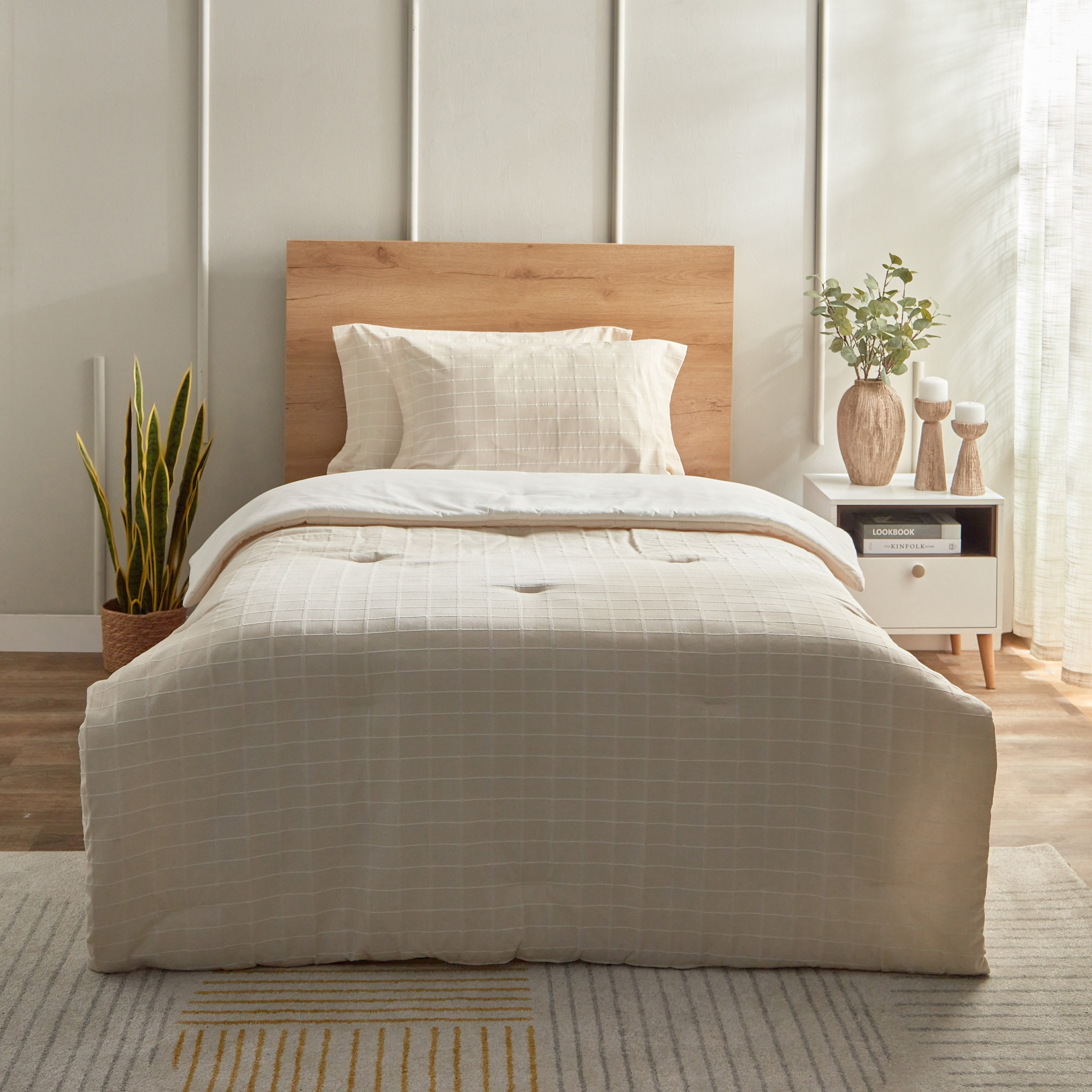 طقم لحاف توين منسوج مربعات- 3 قطع من لوجانو- 160x220 سم-hbxkidsandyouth-beddingandfurnishings-comfortersets-image-2