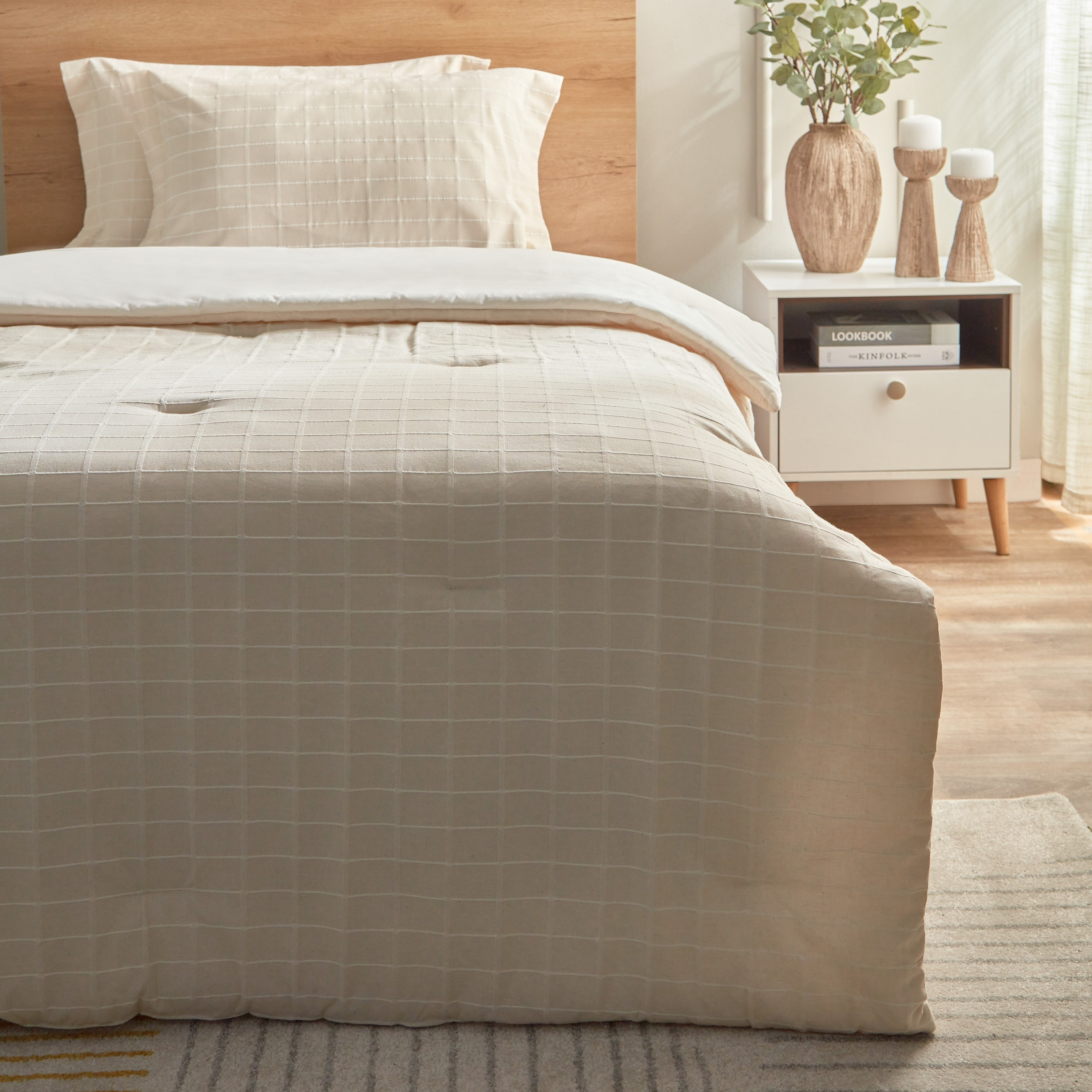 طقم لحاف توين منسوج مربعات- 3 قطع من لوجانو- 160x220 سم-hbxkidsandyouth-beddingandfurnishings-comfortersets-image-3