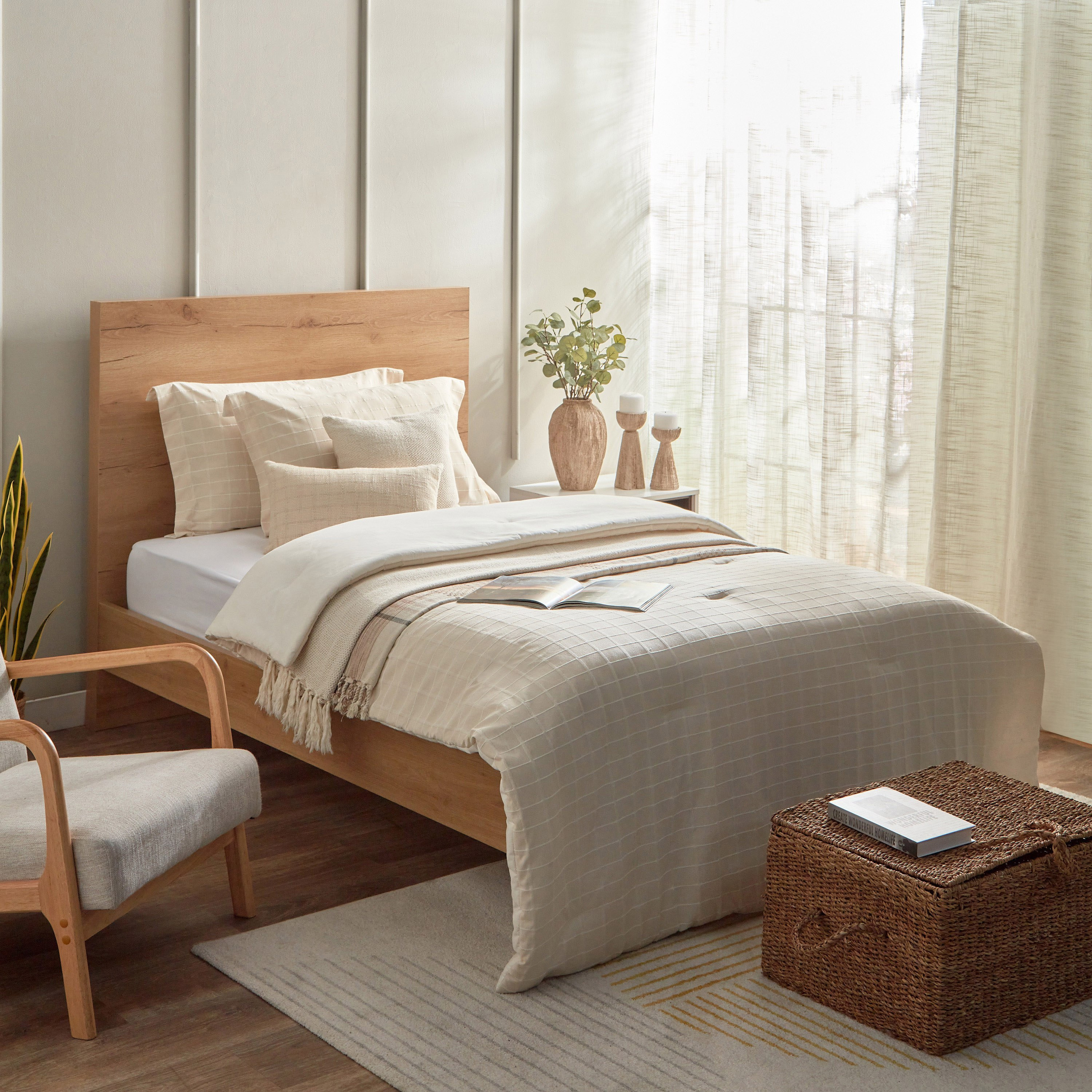 طقم لحاف توين منسوج مربعات- 3 قطع من لوجانو- 160x220 سم-hbxkidsandyouth-beddingandfurnishings-comfortersets-image-6