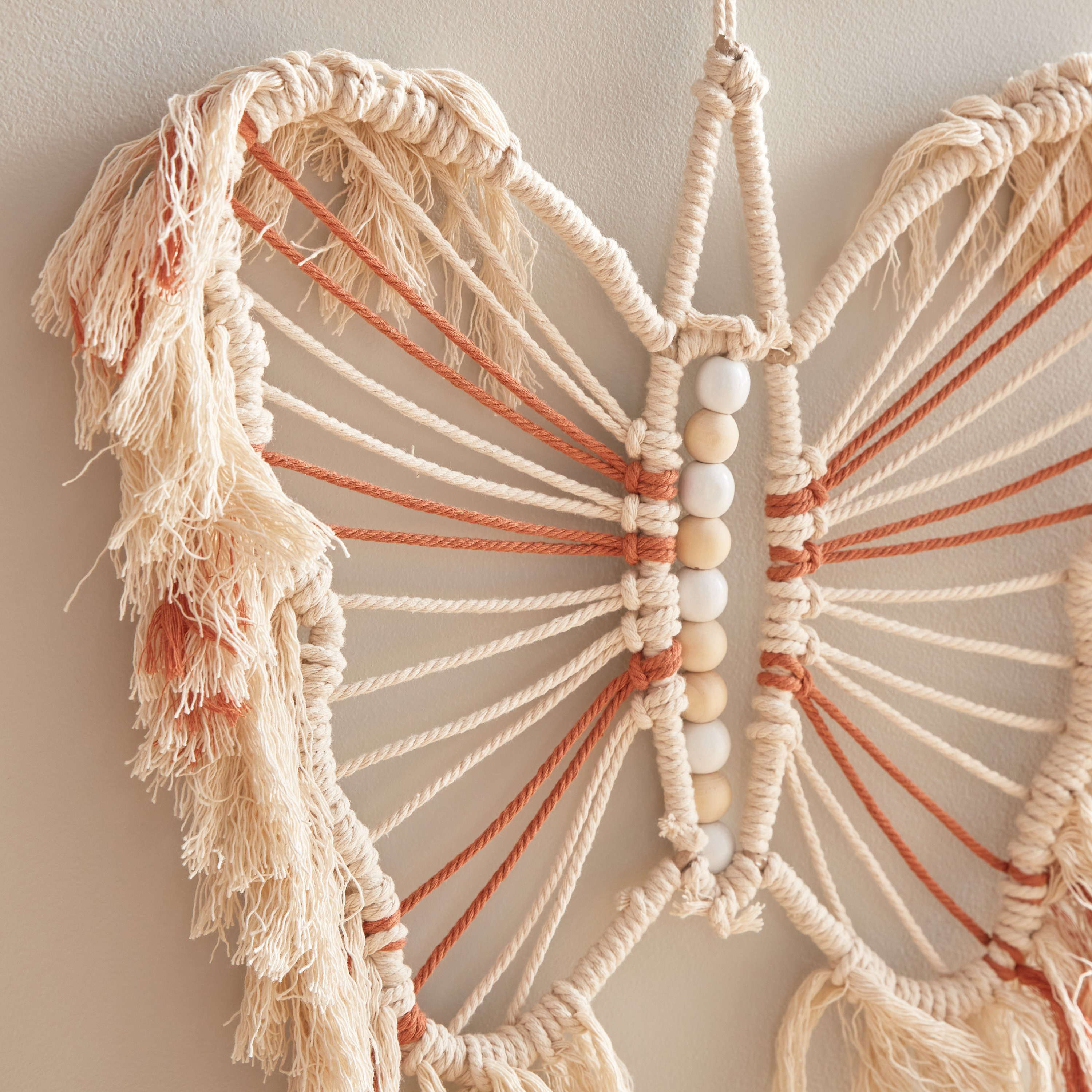 Rotana Wire Butterfly Hanger with Wooden Beads - 31x31 cm-hbxlivingroom-walldecor-wallart-image-4