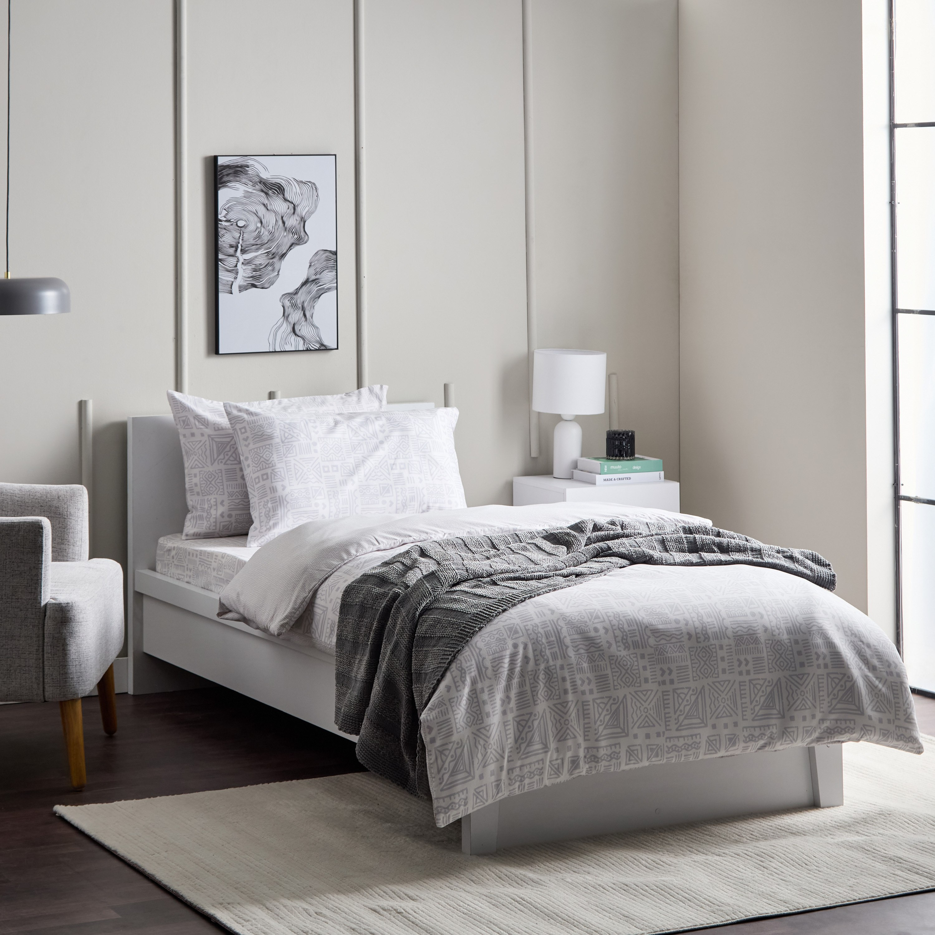 طقم غطاء لحاف فردي من الألياف الدقيقة قطعتين بطبعات رين من ماتريكس - 135x200 سم-hbxhomeware-hbxdecorandfurnishings-image-7