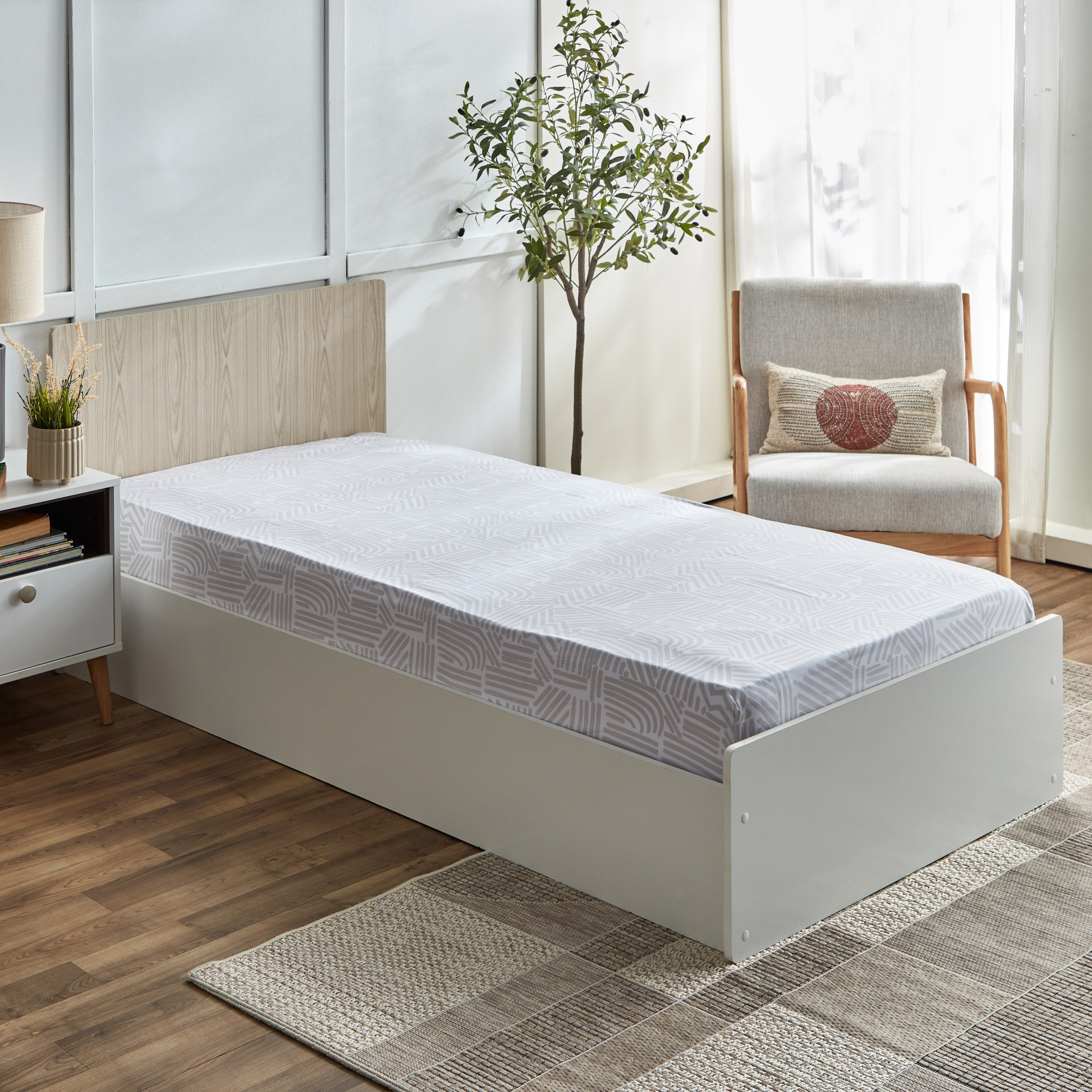 Albania Rico Polycotton Single Fitted Sheet - 90x200+25 cm-hbxhomeware-hbxbedroom-image-1