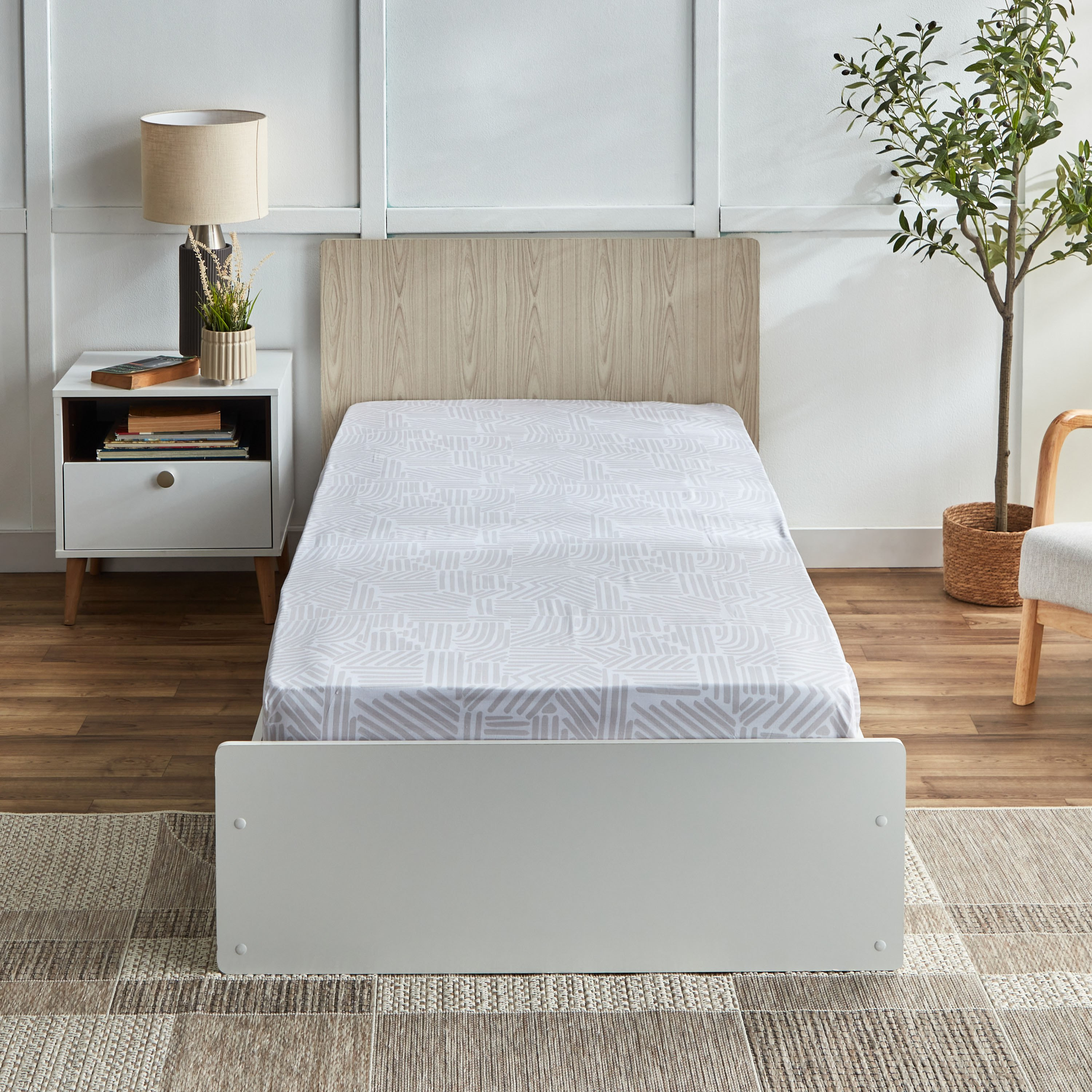 Albania Rico Polycotton Single Fitted Sheet - 90x200+25 cm-hbxhomeware-hbxbedroom-image-2