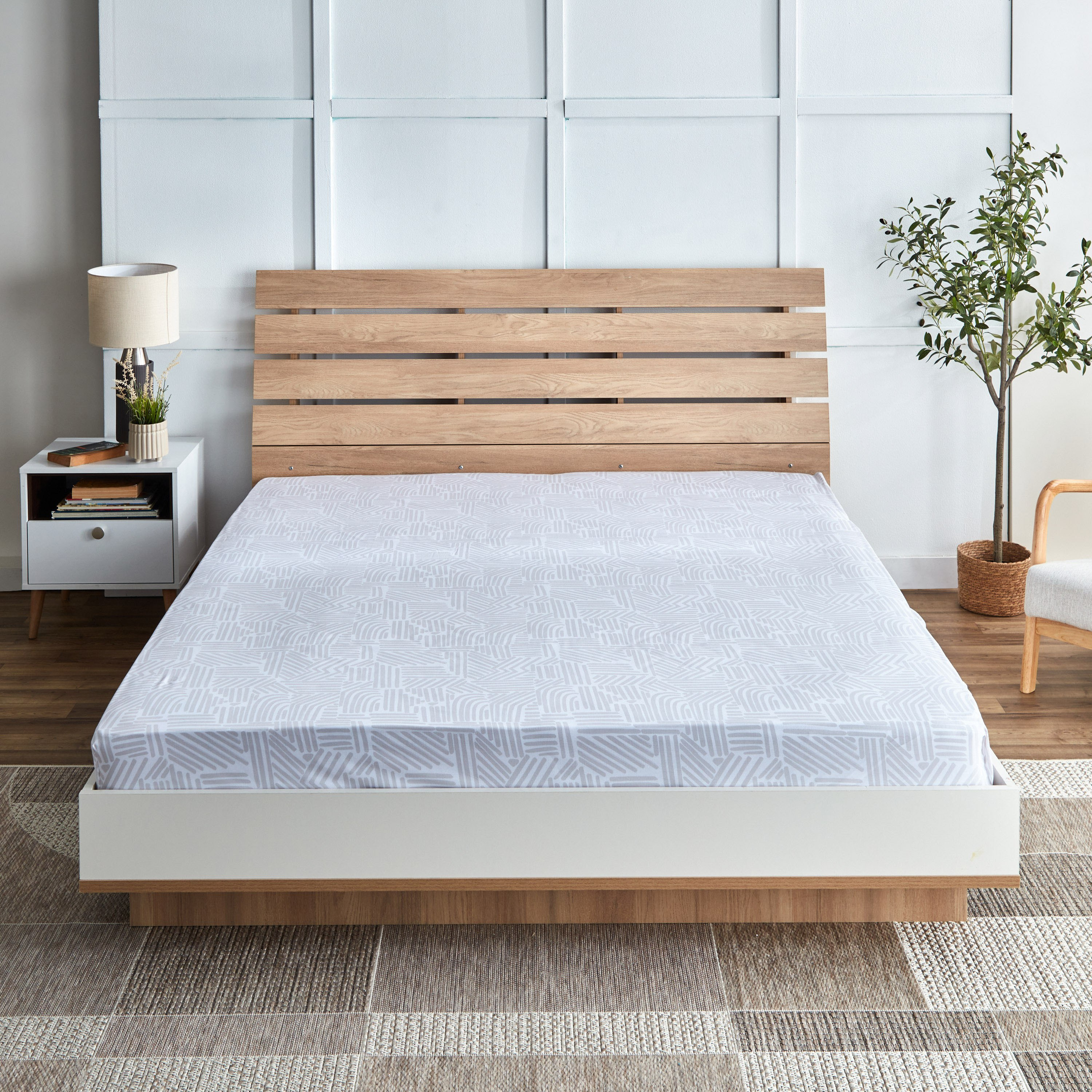 شرشف مطاطي كينج بولي قطن ريكو من ألبانيا - 180x200+25 سم-hbxhomeware-hbxbedroom-image-2