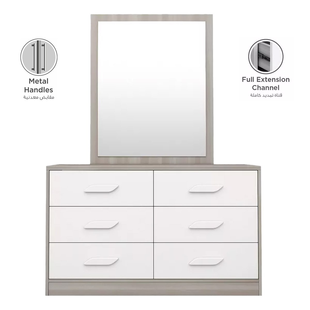 طقم غرفة نوم كينج 5 قطع من نيوبورت - 180x200 سم-hbxbedroom-bedsandbedsets-bedroomsets-king-image-11