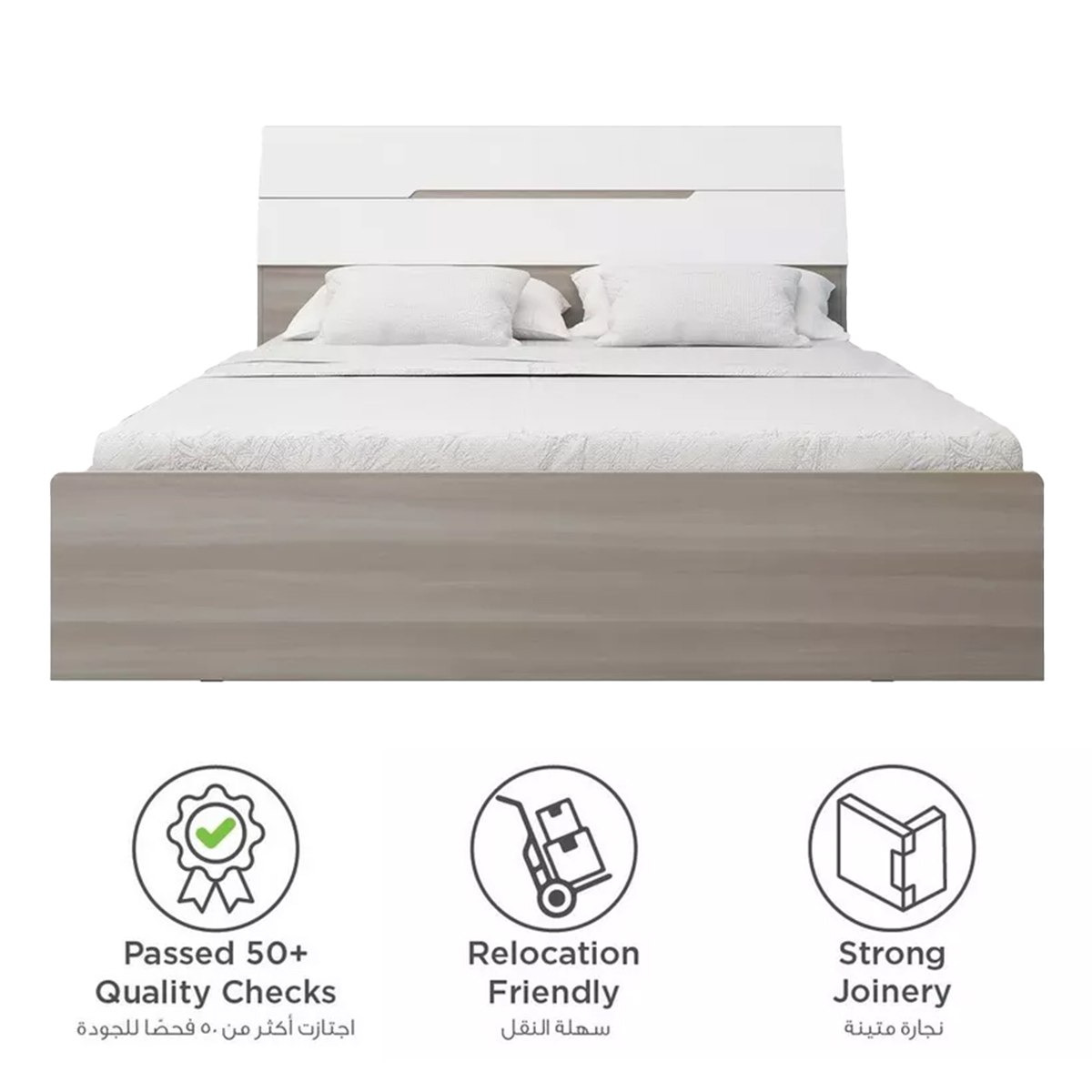 طقم غرفة نوم كينج 5 قطع من نيوبورت - 180x200 سم-hbxbedroom-bedsandbedsets-bedroomsets-king-image-4