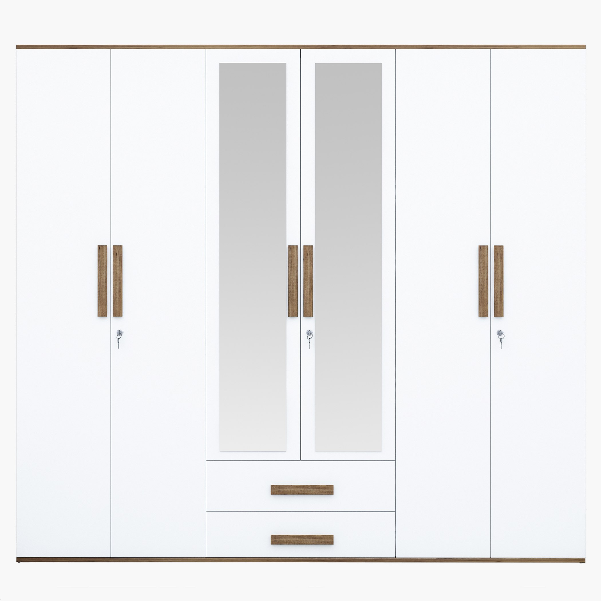 Whitefield 6-Door Wardrobe with Mirror-hbxfurniture-wardrobes-image-2