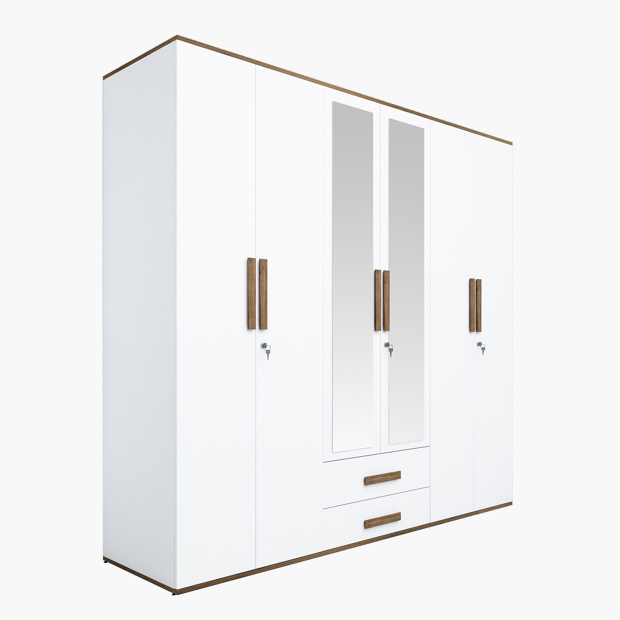 Whitefield 6-Door Wardrobe with Mirror-hbxfurniture-wardrobes-image-3