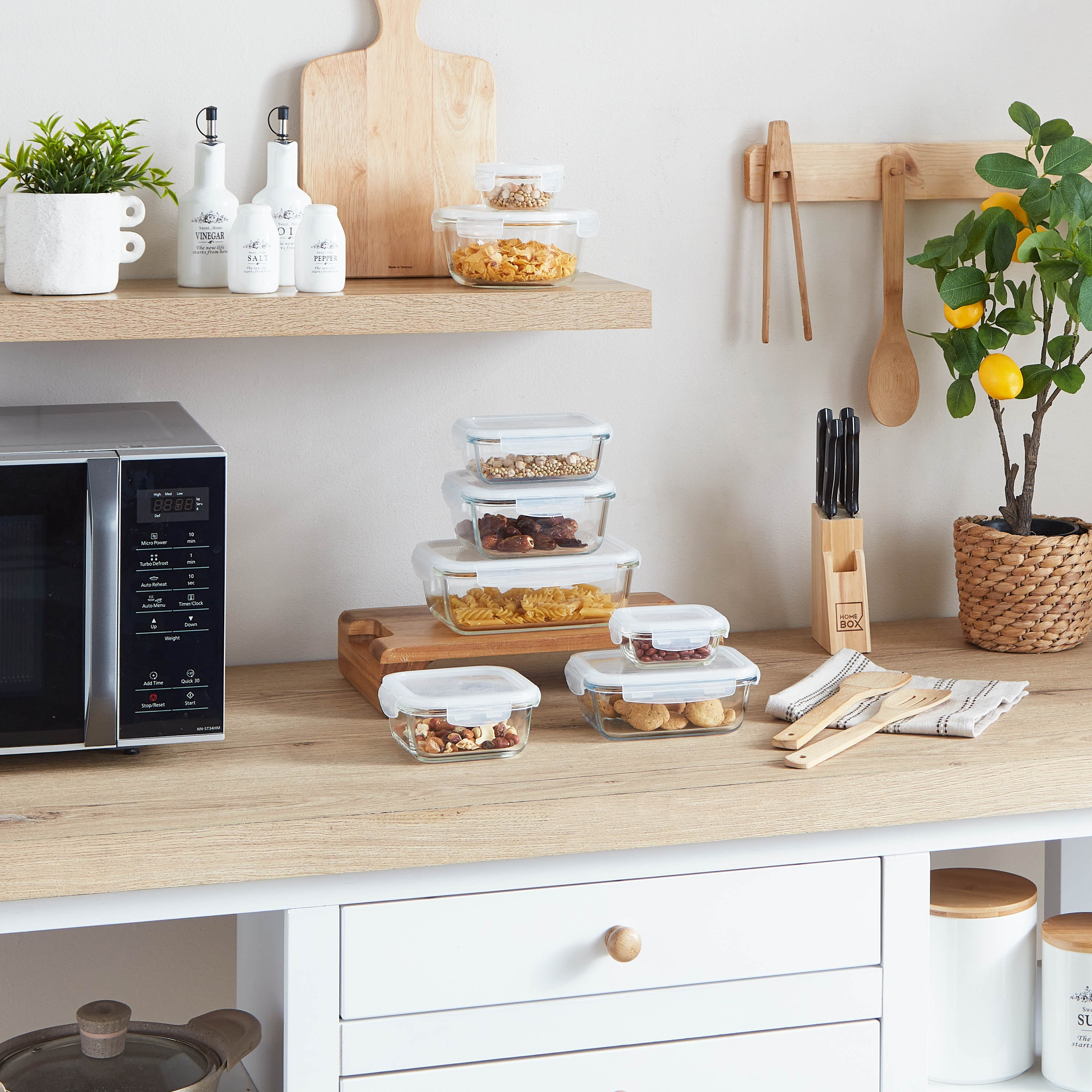 حاوية فرن زجاج مربعة مع غطاء من لوك أند لوك - 930 مل-hbxhomeware-hbxkitchen-image-5