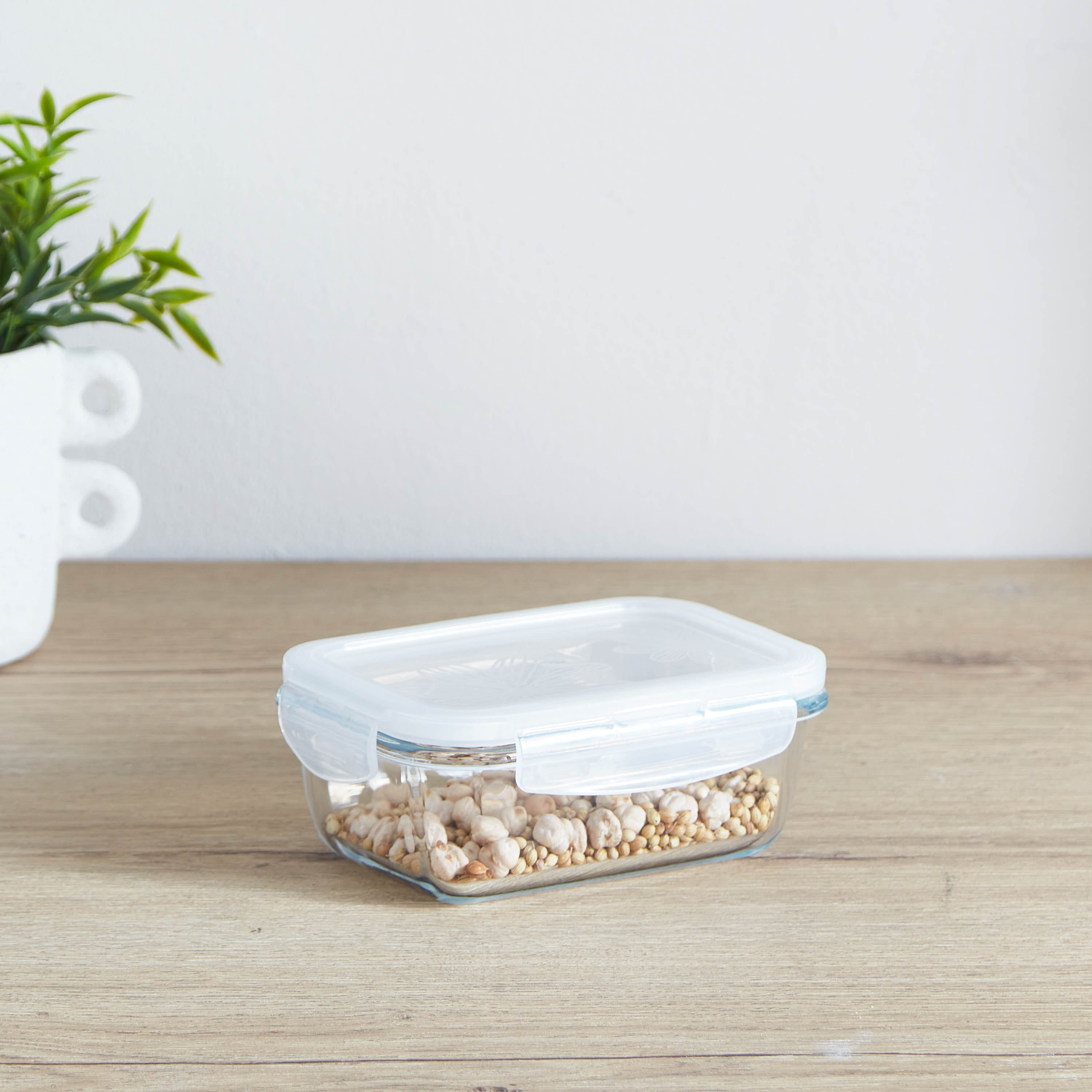 Lock & Lock Oven Glass Rectangle Food Container with Lid - 430 ml-hbxhomeware-hbxkitchen-image-1