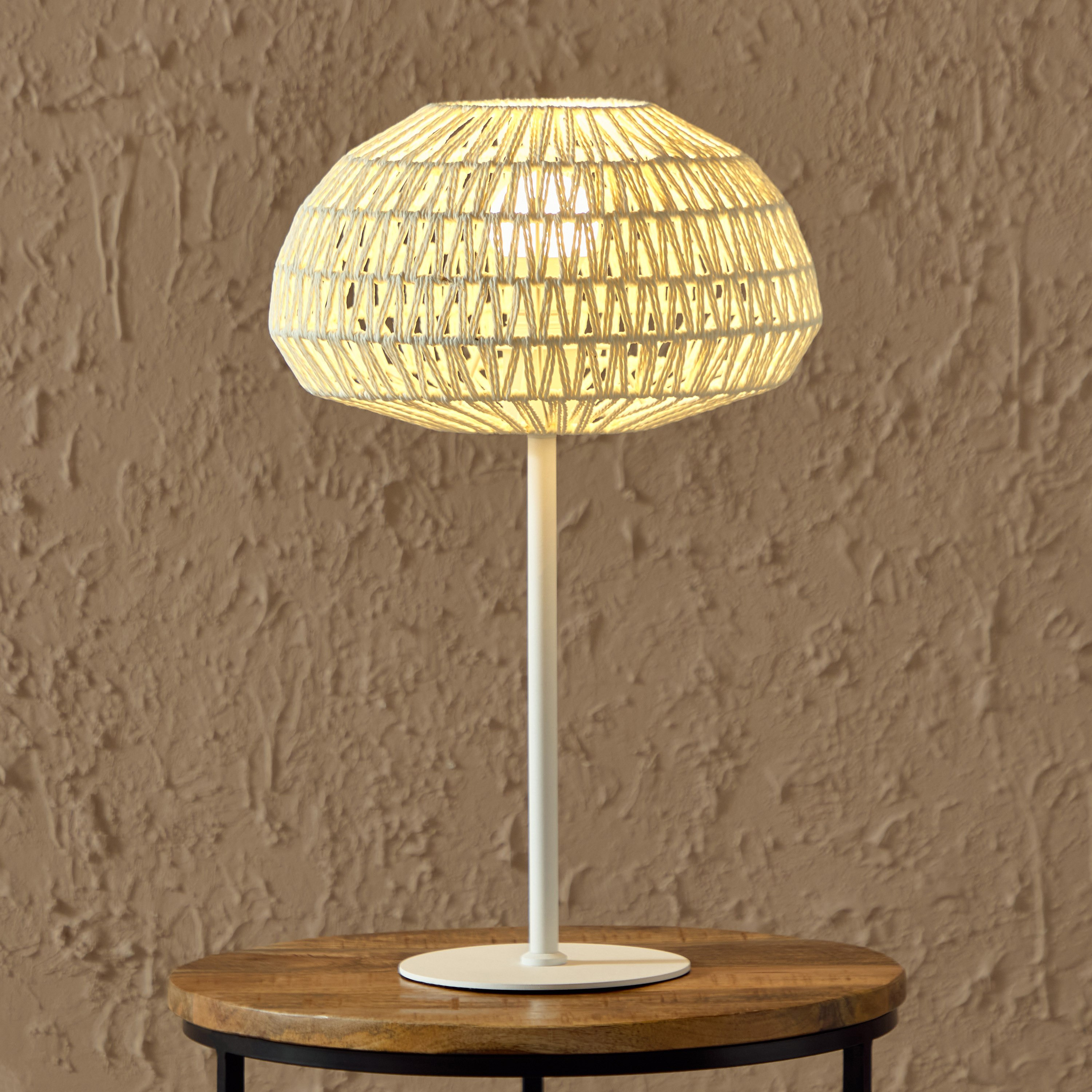 Stark Metal Table Lamp with Paper Rope Shade - 30x48 cm-hbxlivingroom-lighting-tablelamps-image-2