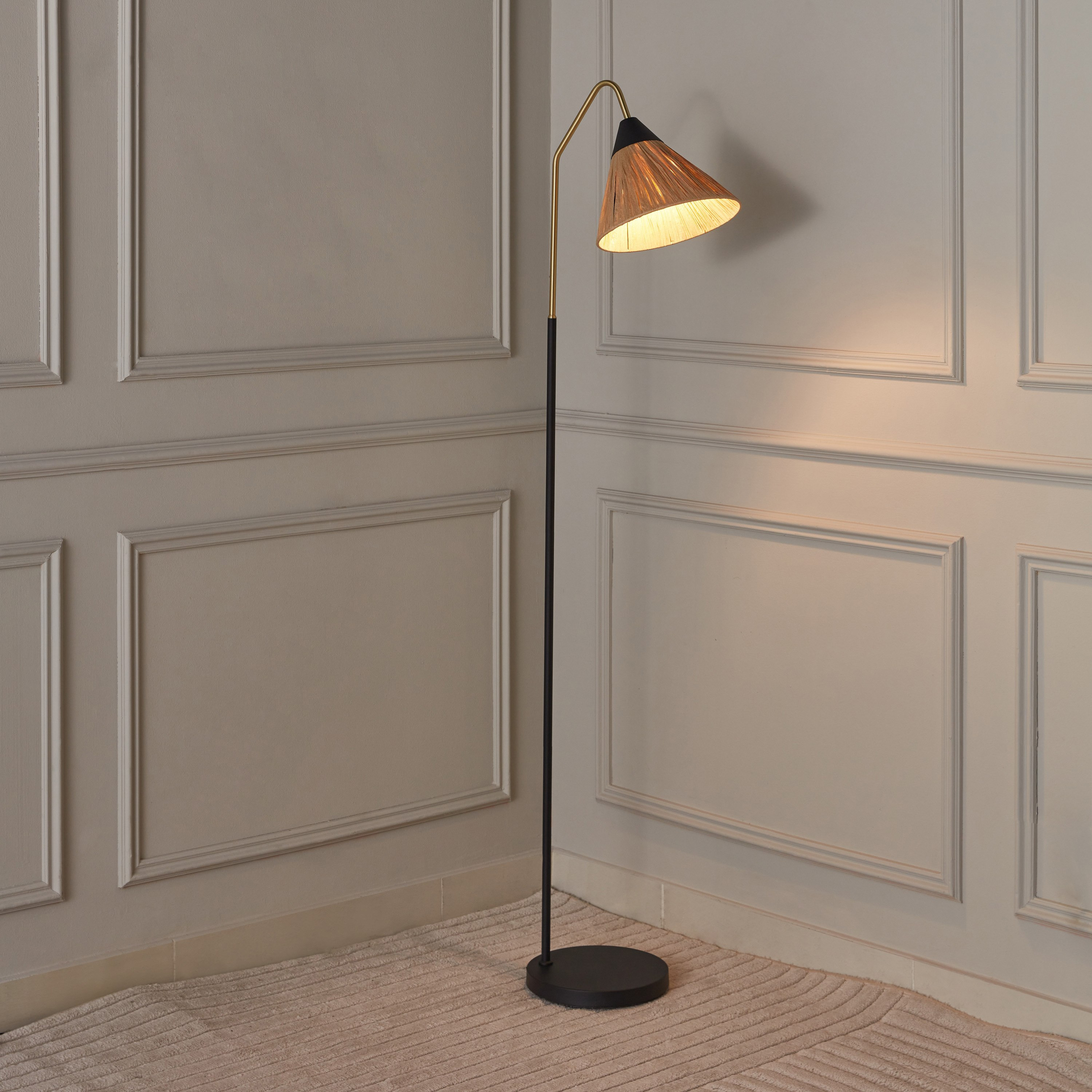 مصباح أرضية معدن بغطاء حبل ورقي من ستارك - 40x25x160 سم-PROMO_HB_AE_B1G1_250925-image-2