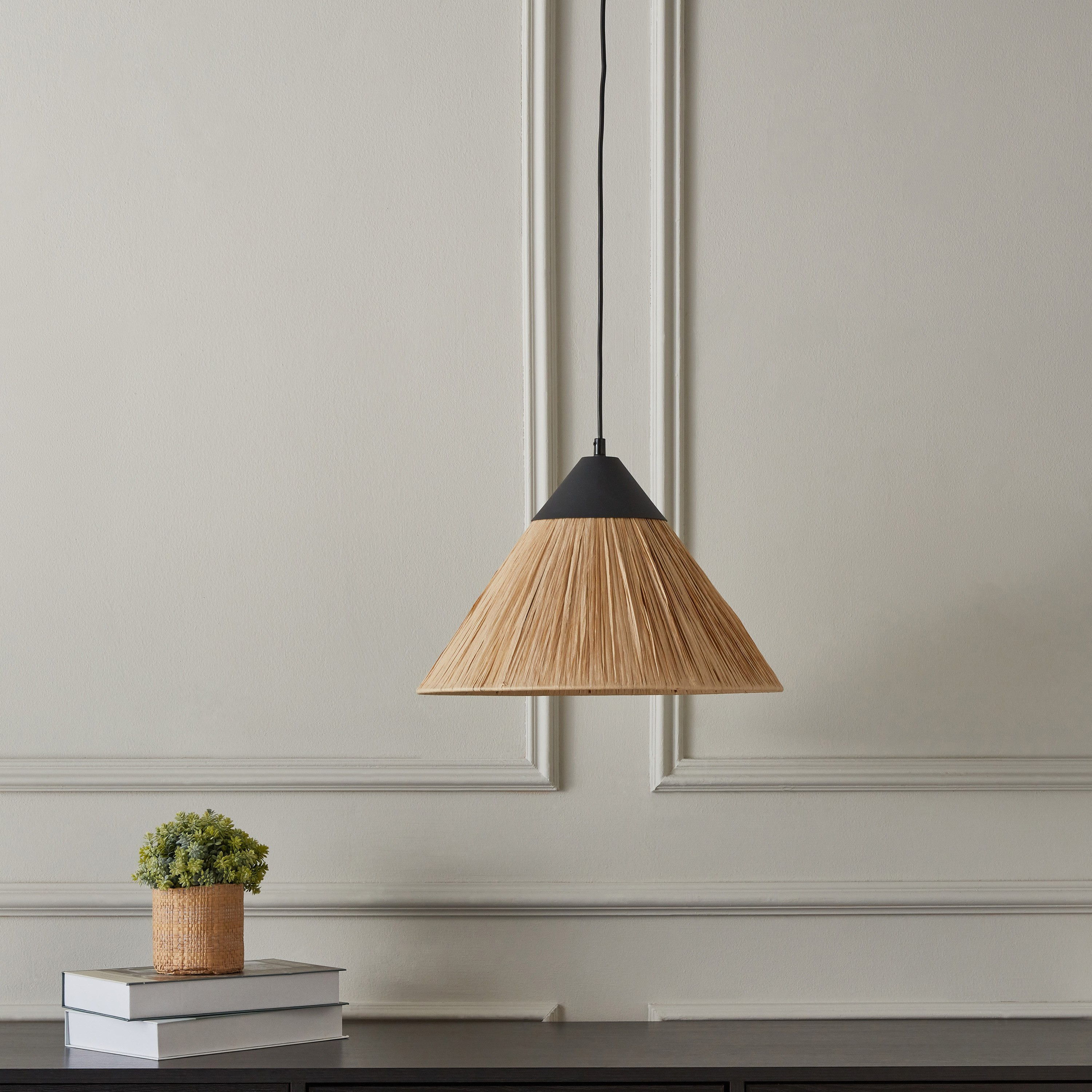 مصباح متدلي معدن مع غطاء حبل ورقي من ستارك - 40x150 سم-hbxhomeware-hbxdecorandfurnishings-image-1