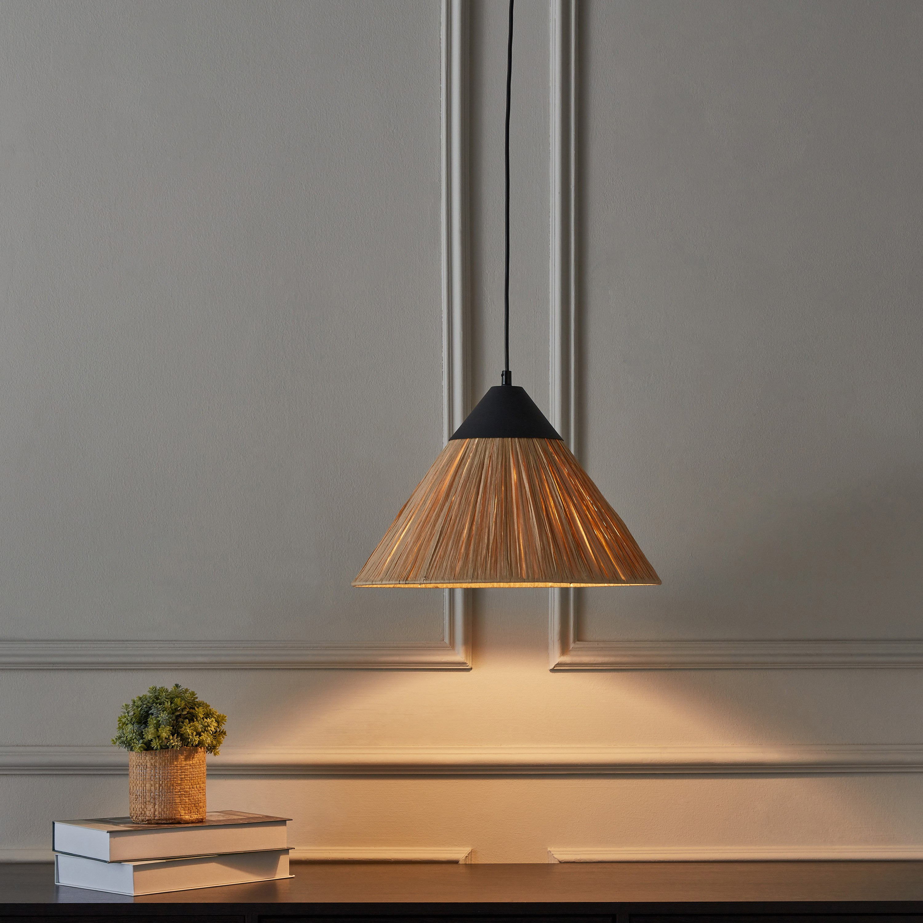 مصباح متدلي معدن مع غطاء حبل ورقي من ستارك - 40x150 سم-hbxhomeware-hbxdecorandfurnishings-image-2