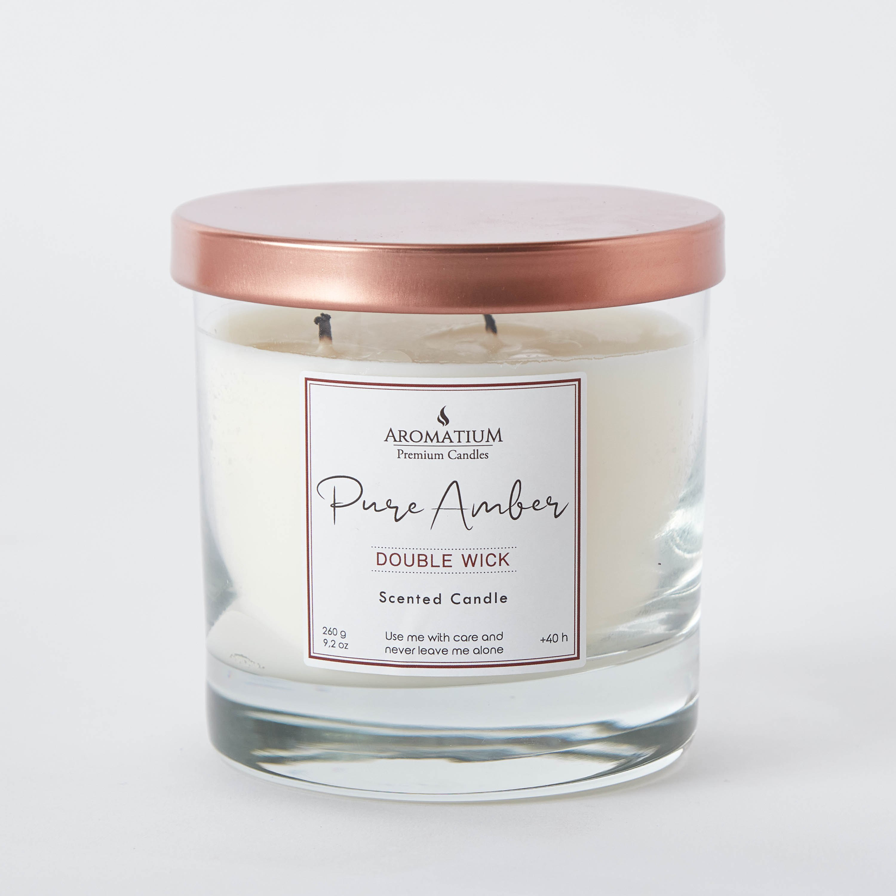 جرة شموع زجاجية بفتيل مزدوج برائحة العنبر النقي من فيلا أروماتيوم - 260 جم-hbxlivingroom-decorandaccessories-candles-image-6