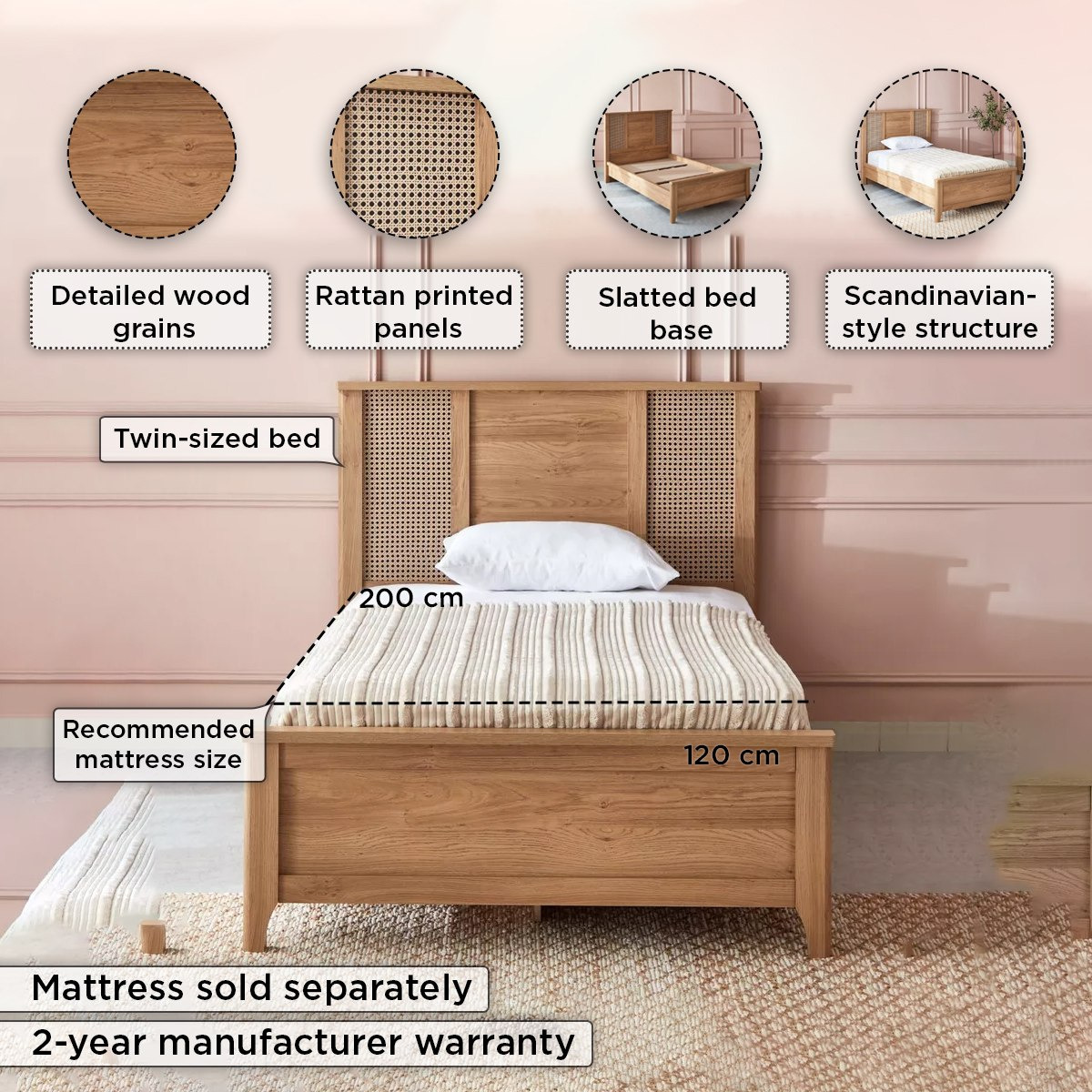 Java Twin Bed - 120x200 cm-hbxbedroom-bedsandbedsets-beds-twin-image-4