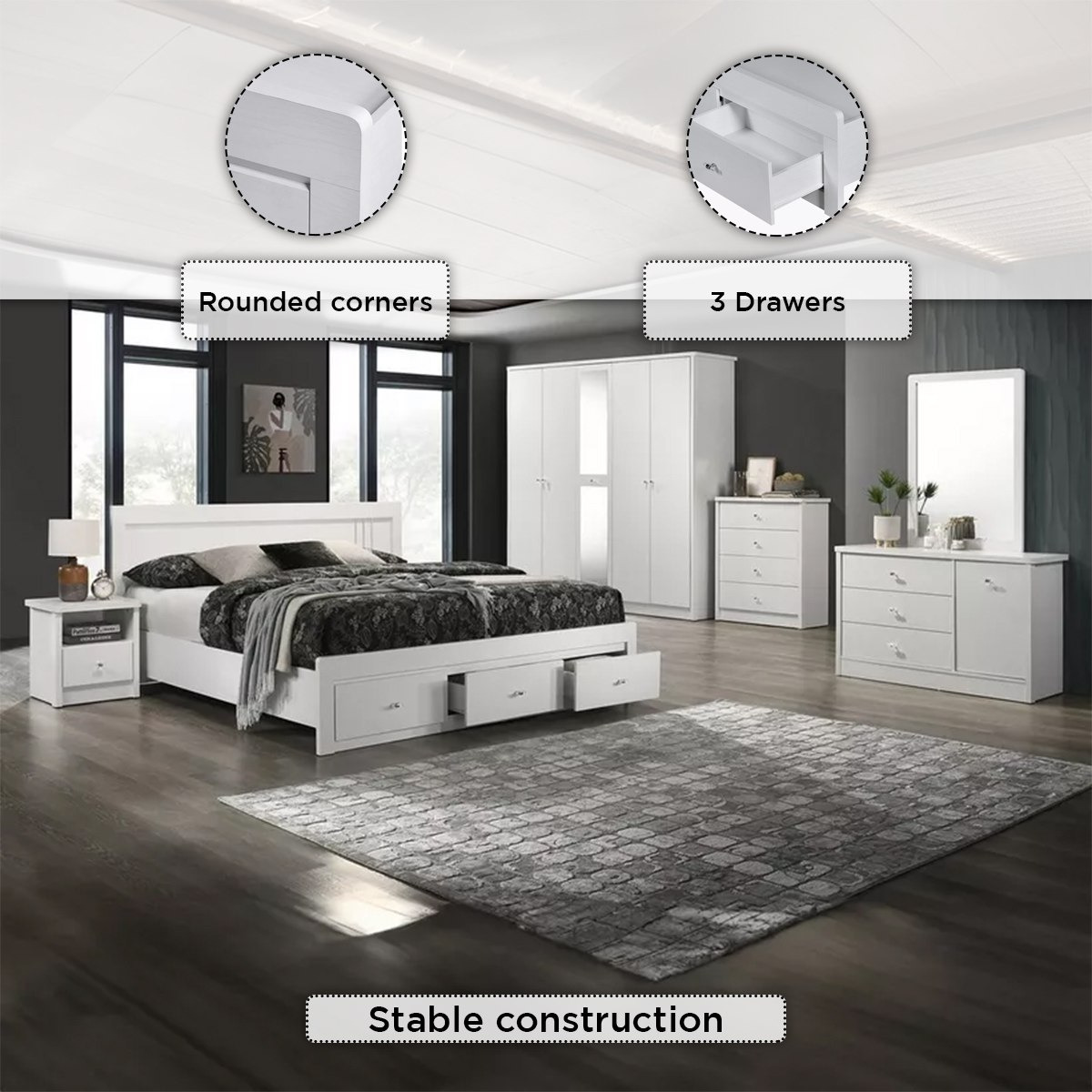 Movo Cornell King Bed with 3 Drawers - 180x200 cm-PROMO_HB_SA_HBX10_TH1000_NEW_031025-image-12