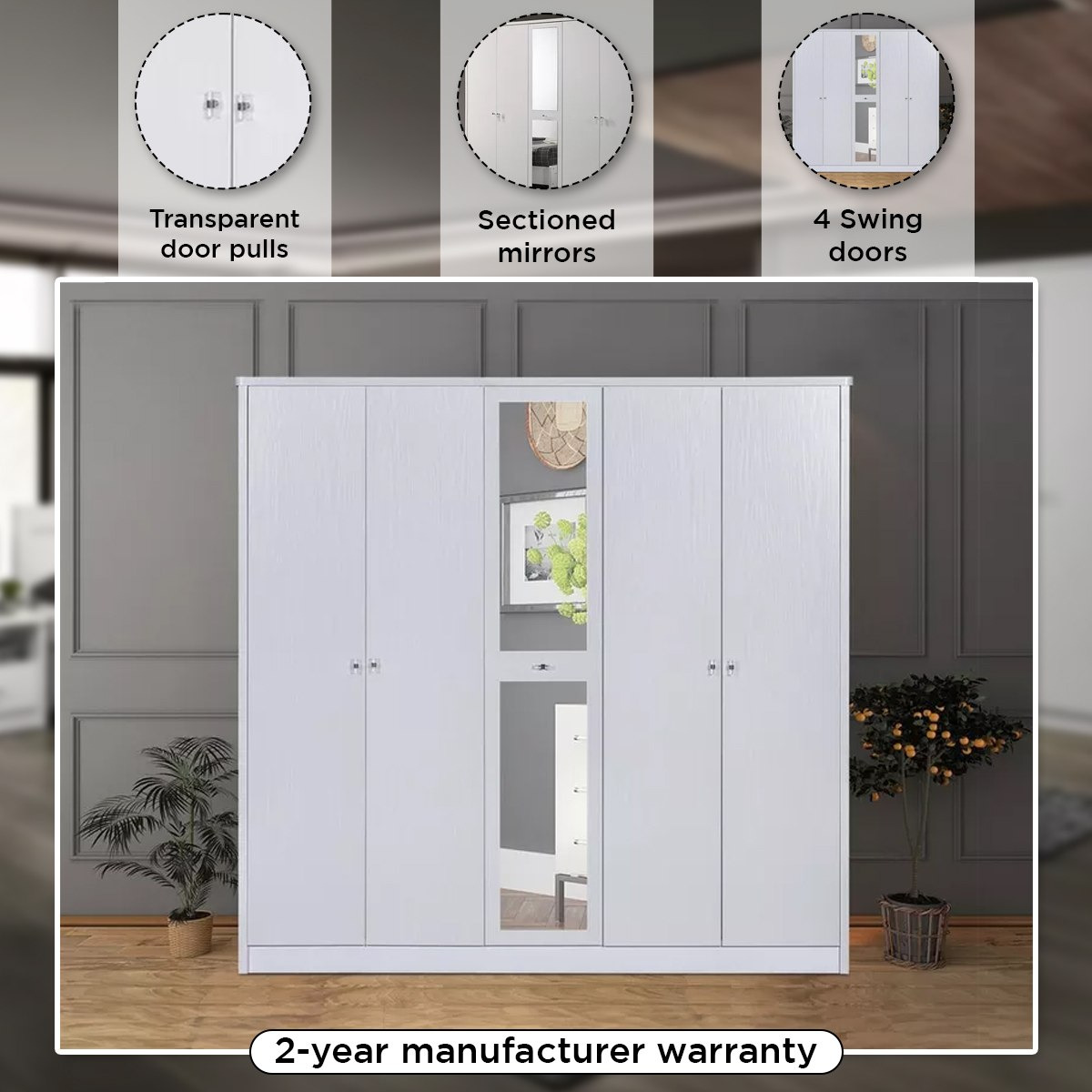 خزانة ملابس 5 أبواب مع مرآة - كورنيل من موڤو-hbxfurniture-wardrobes-image-13