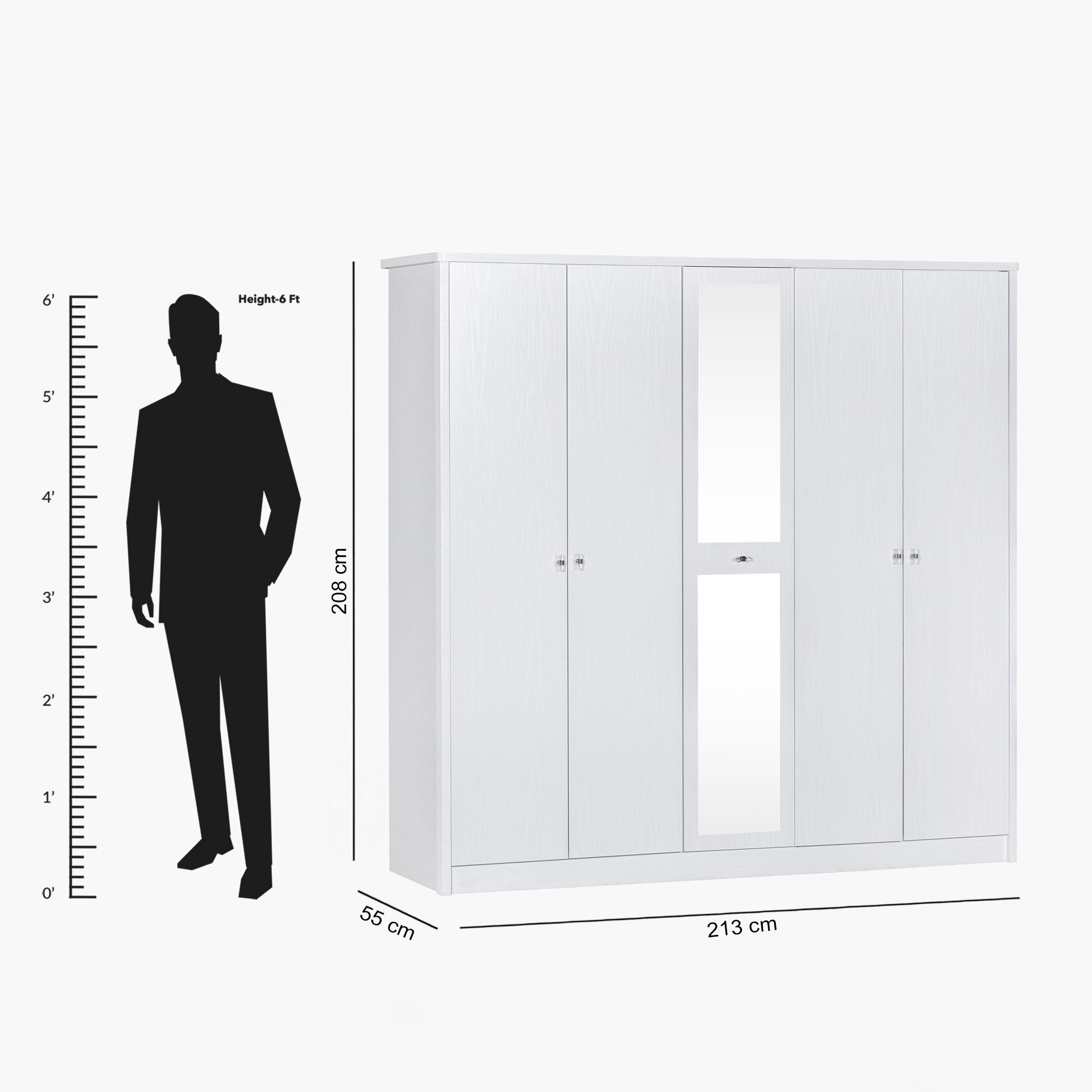 خزانة ملابس 5 أبواب مع مرآة - كورنيل من موڤو-hbxfurniture-wardrobes-image-15