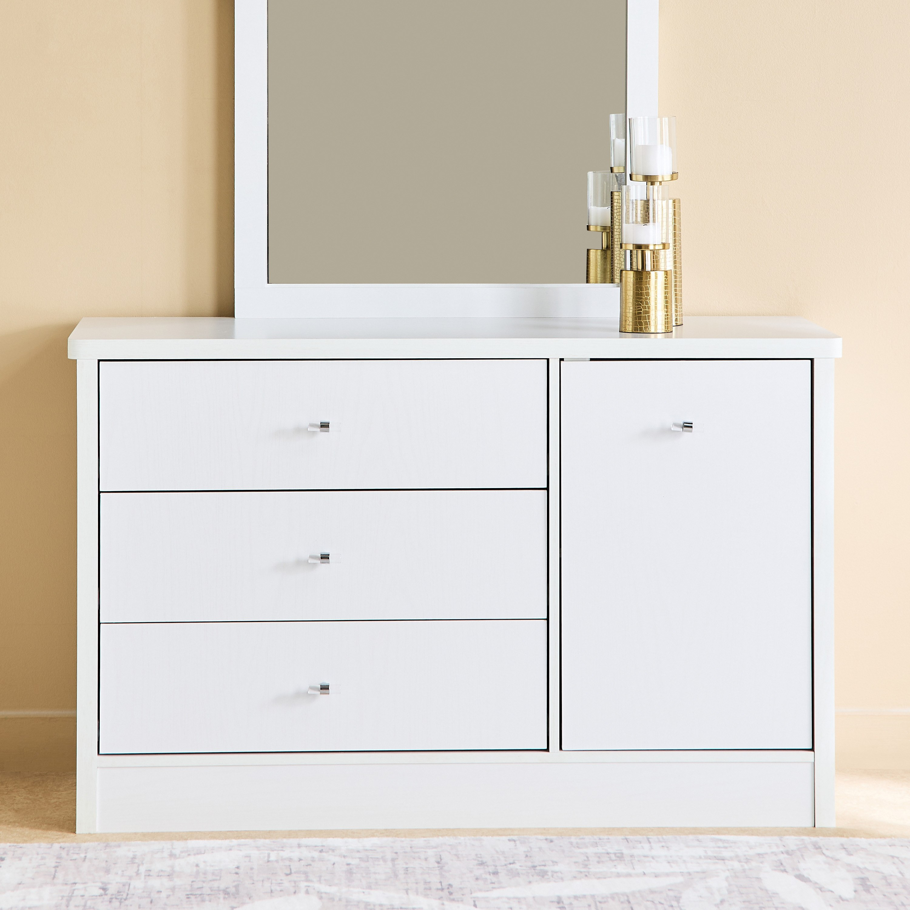 طاولة تزيين كبيرة بباب واحد مع 3 أدراج - كورنيل من موڤو-hbxfurniture-bedroom-dressersandmirrors-image-2