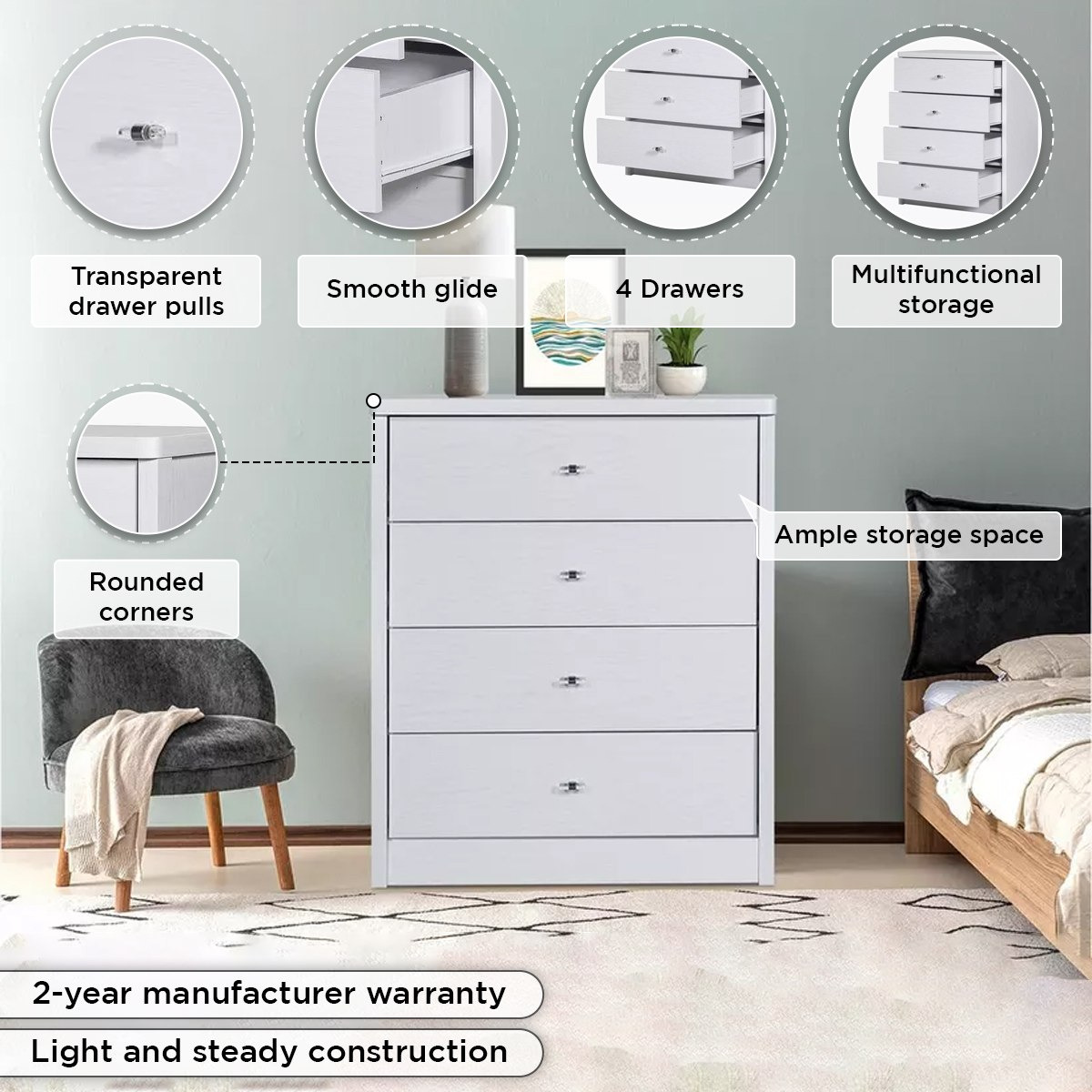 Movo Cornell Chest Of 4-Drawers-hbxfurniture-dressersandchests-chestofdrawers-image-8