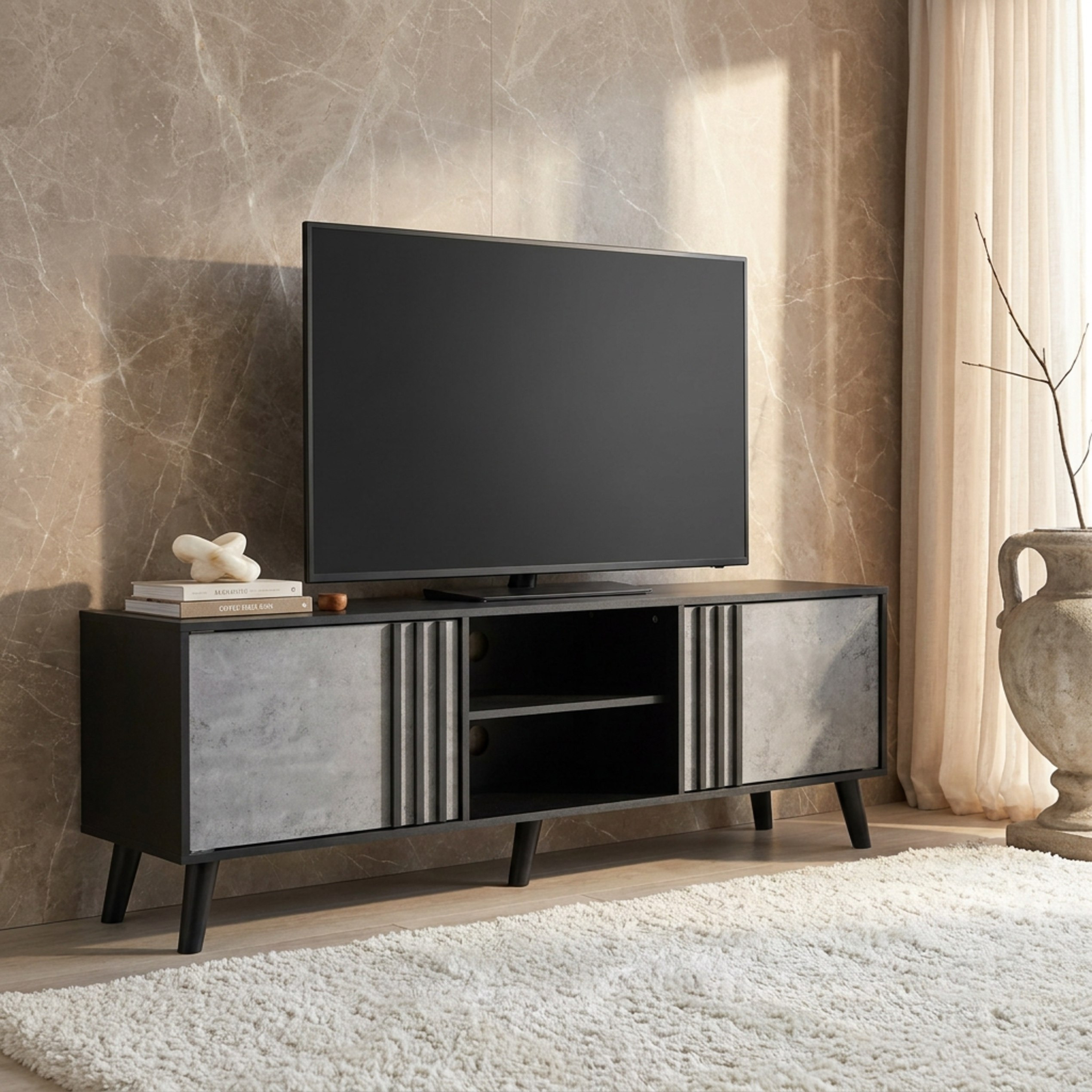 Ashen 1.6 Metre TV Unit for TVs up to 70 inches-hbxlivingroom-mediaunitsandstorage-tvunits-image-2