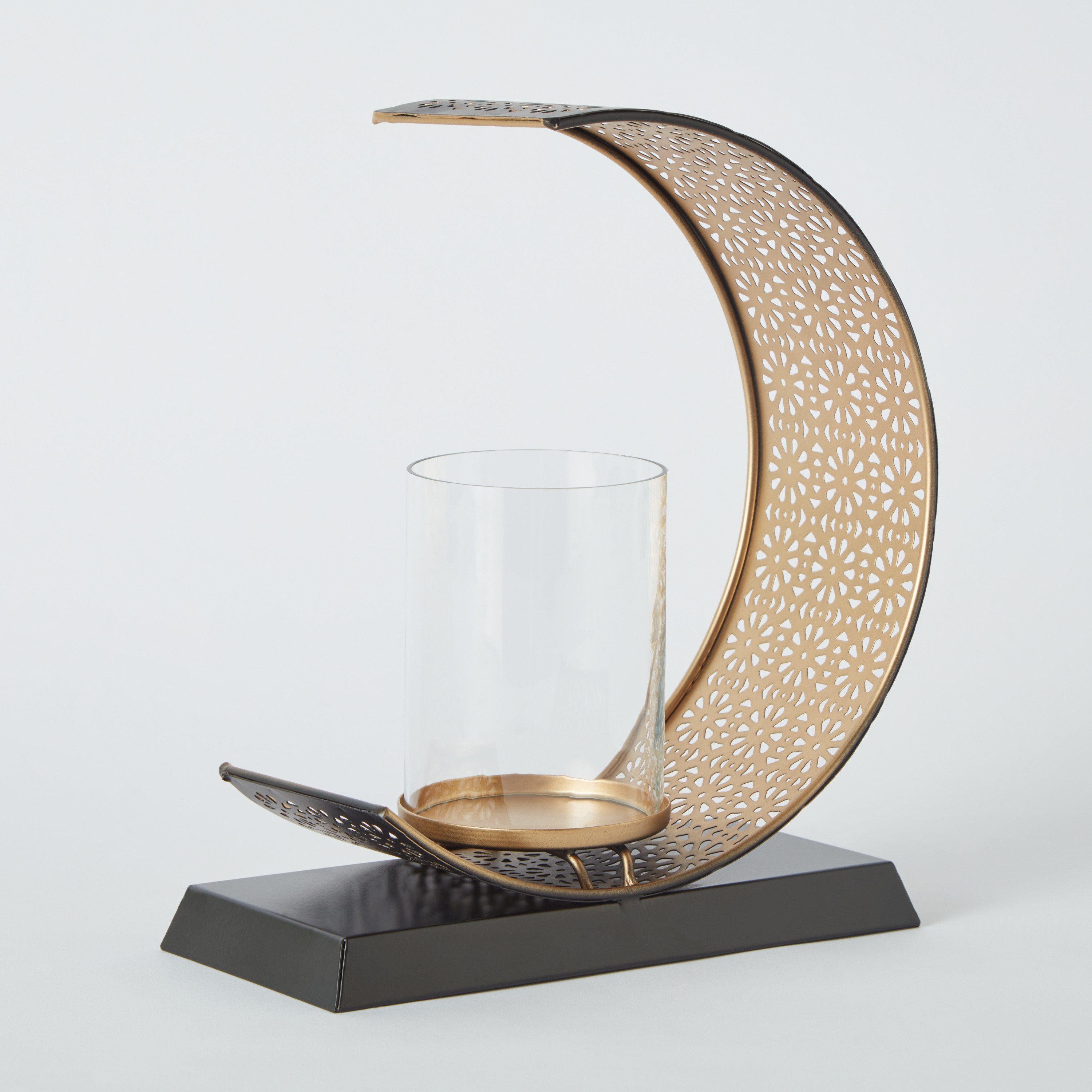 Isaba Metal Half Moon Votive Candleholder - 20x10x24 cm-hbxlivingroom-decorandaccessories-candleholders-image-6