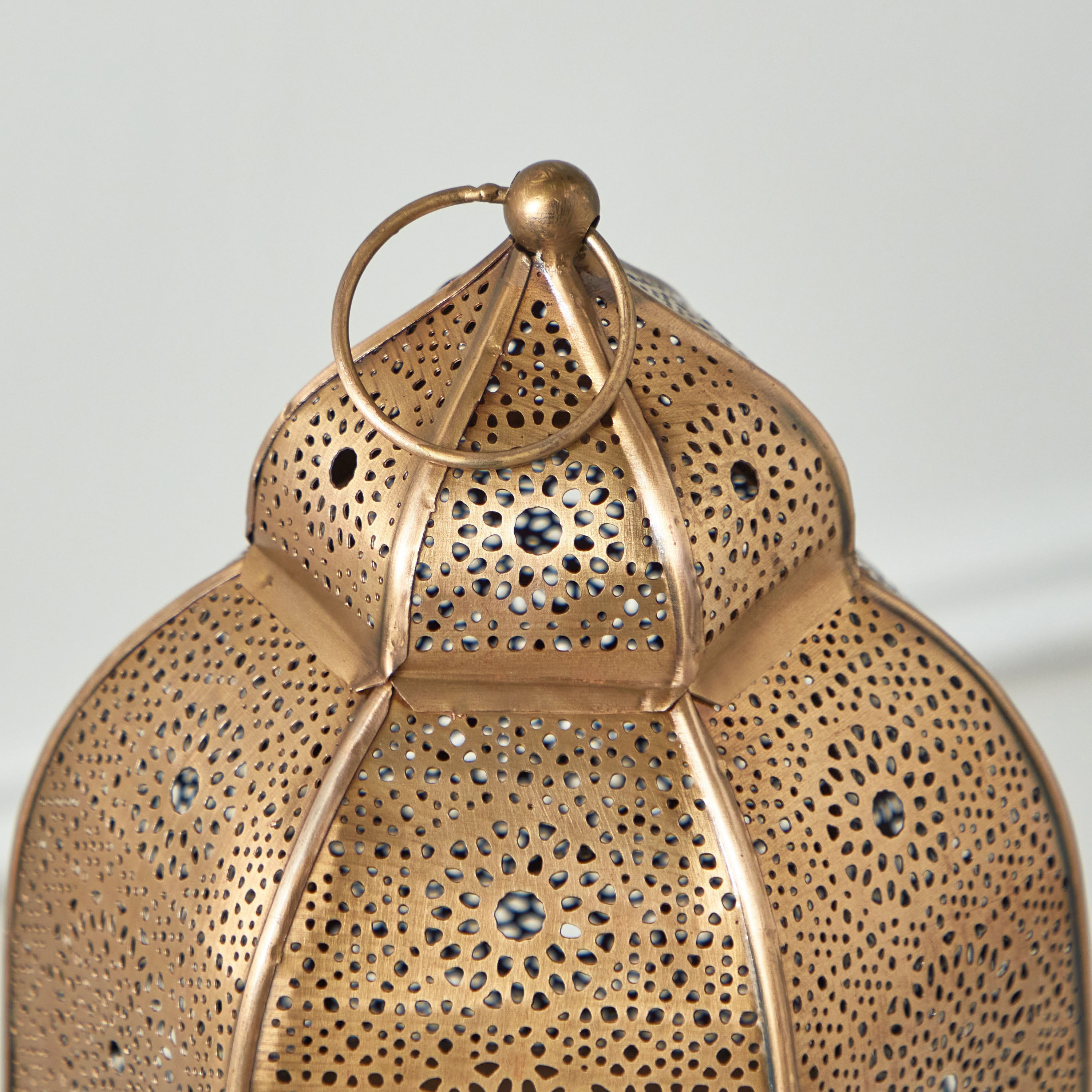 Isaba Antique Brass Metal Decorative Lantern - 17x17x21 cm-PROMO_HB_AE_B1G1_250925-image-3