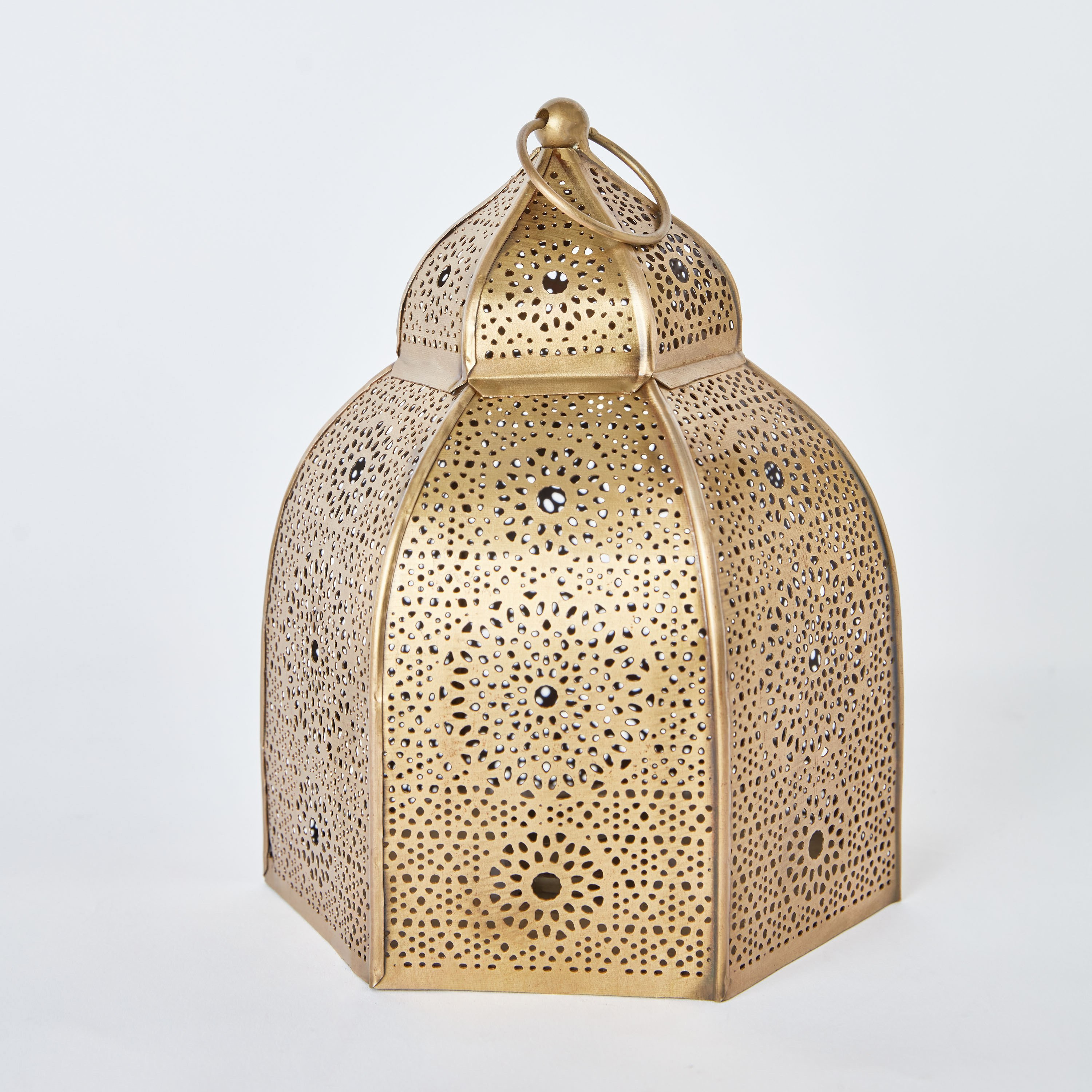 Isaba Antique Brass Metal Decorative Lantern - 17x17x21 cm-PROMO_HB_AE_B1G1_250925-image-7