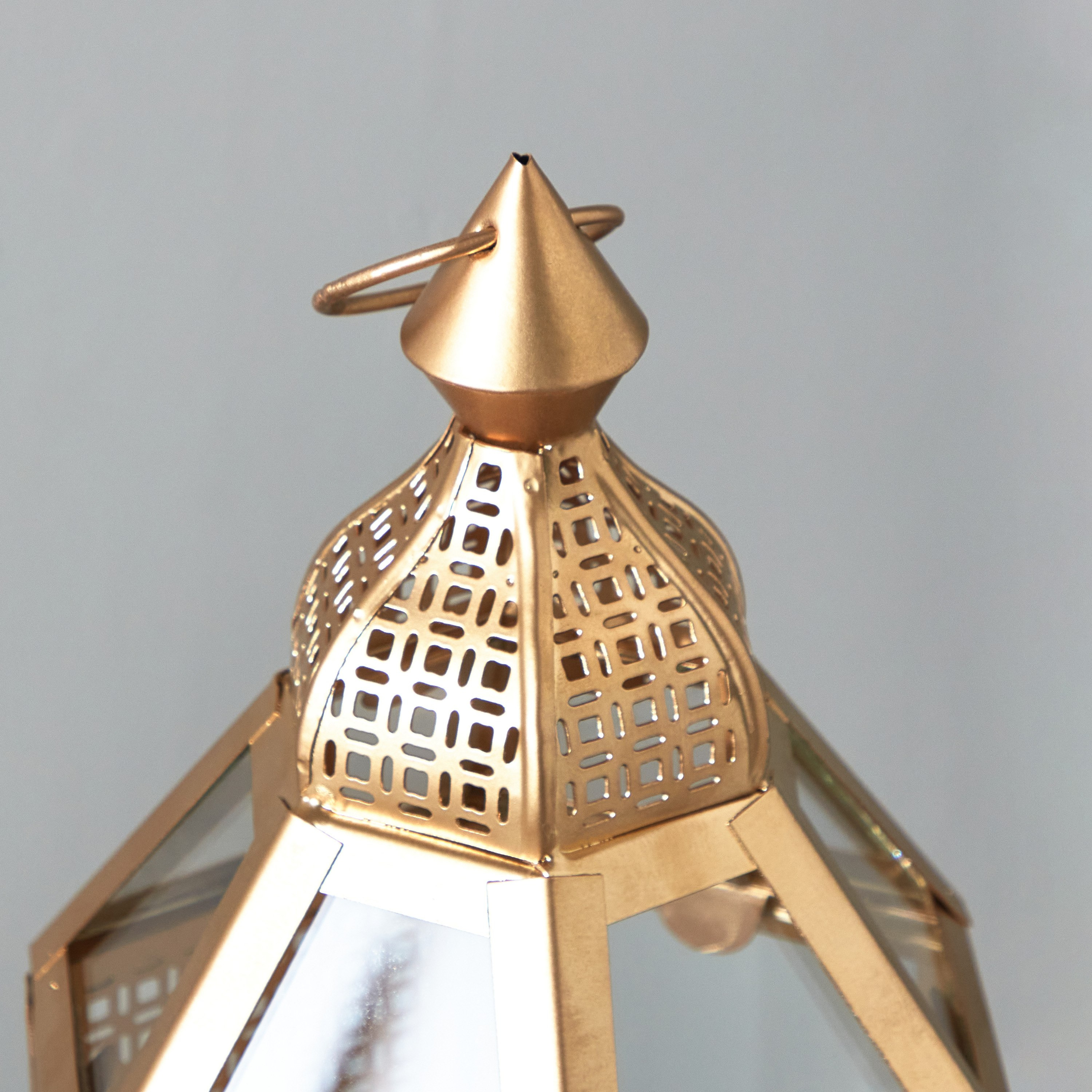 Isaba Metal Decorative Lantern - 16x16x38 cm-hbxdecorandfurnishings-homeaccessories-lanterns-image-4