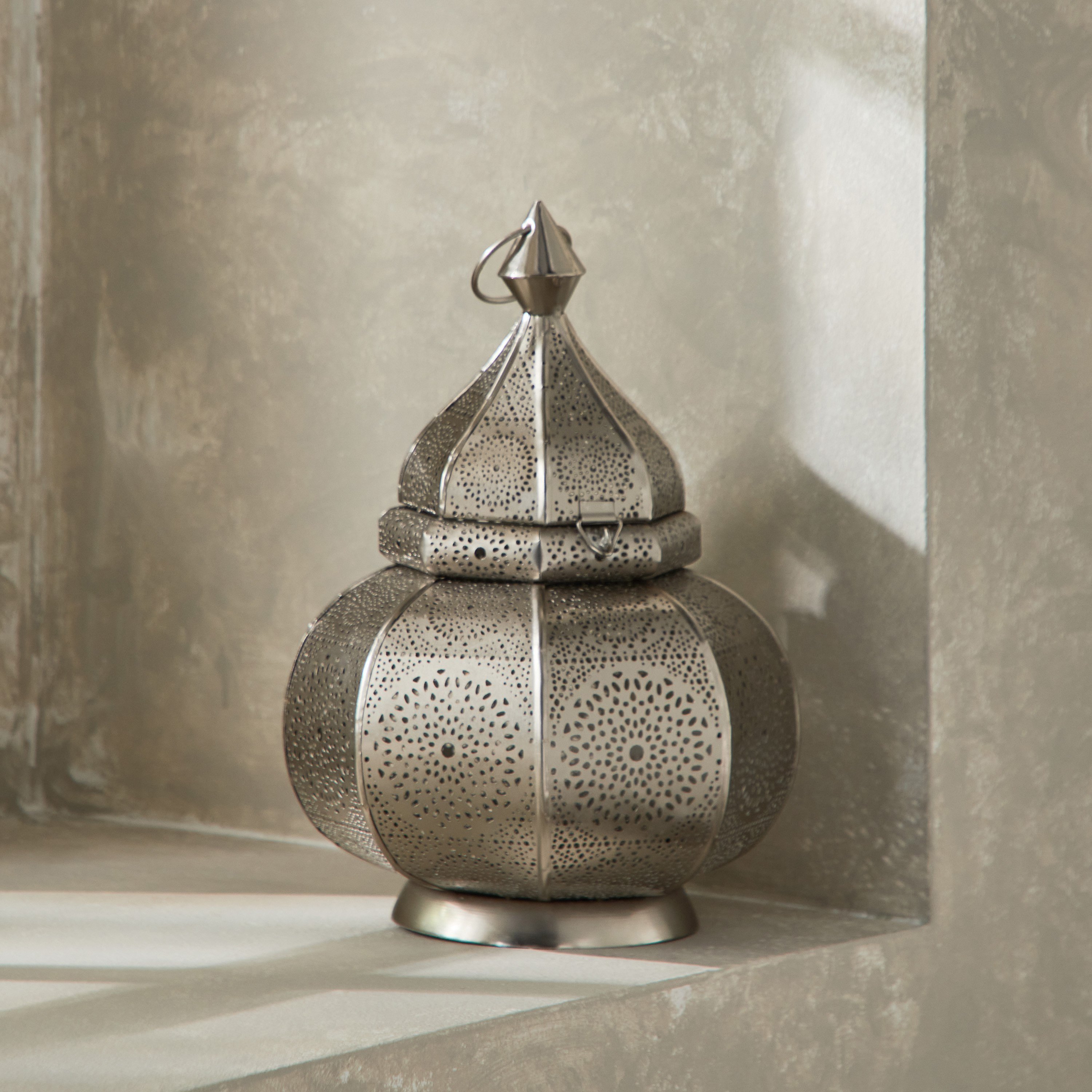 Isaba Metal Dome Cutwork Lantern - 18x18x28 cm-hbxdecorandfurnishings-homeaccessories-lanterns-image-2