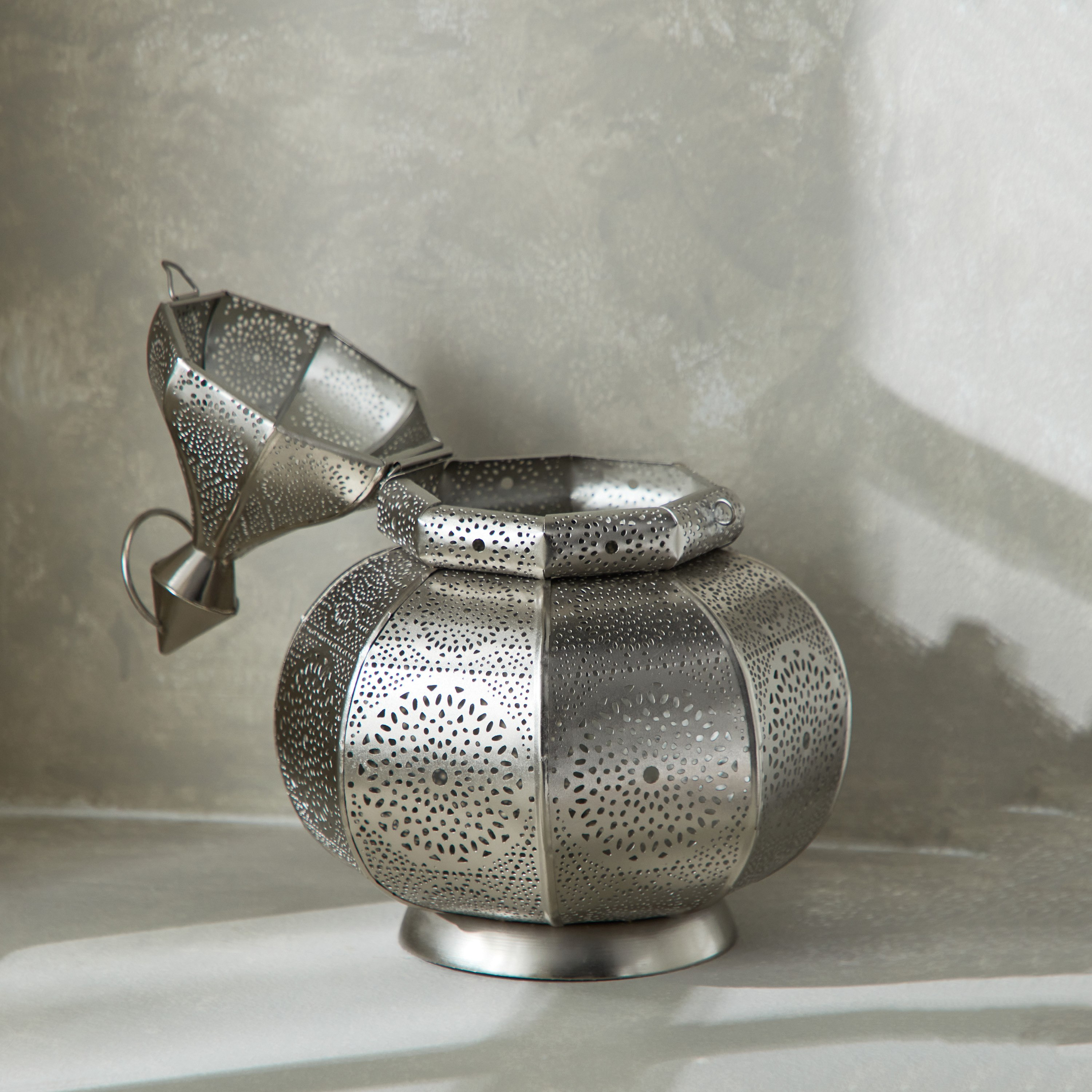 Isaba Metal Dome Cutwork Lantern - 18x18x28 cm-hbxdecorandfurnishings-homeaccessories-lanterns-image-3