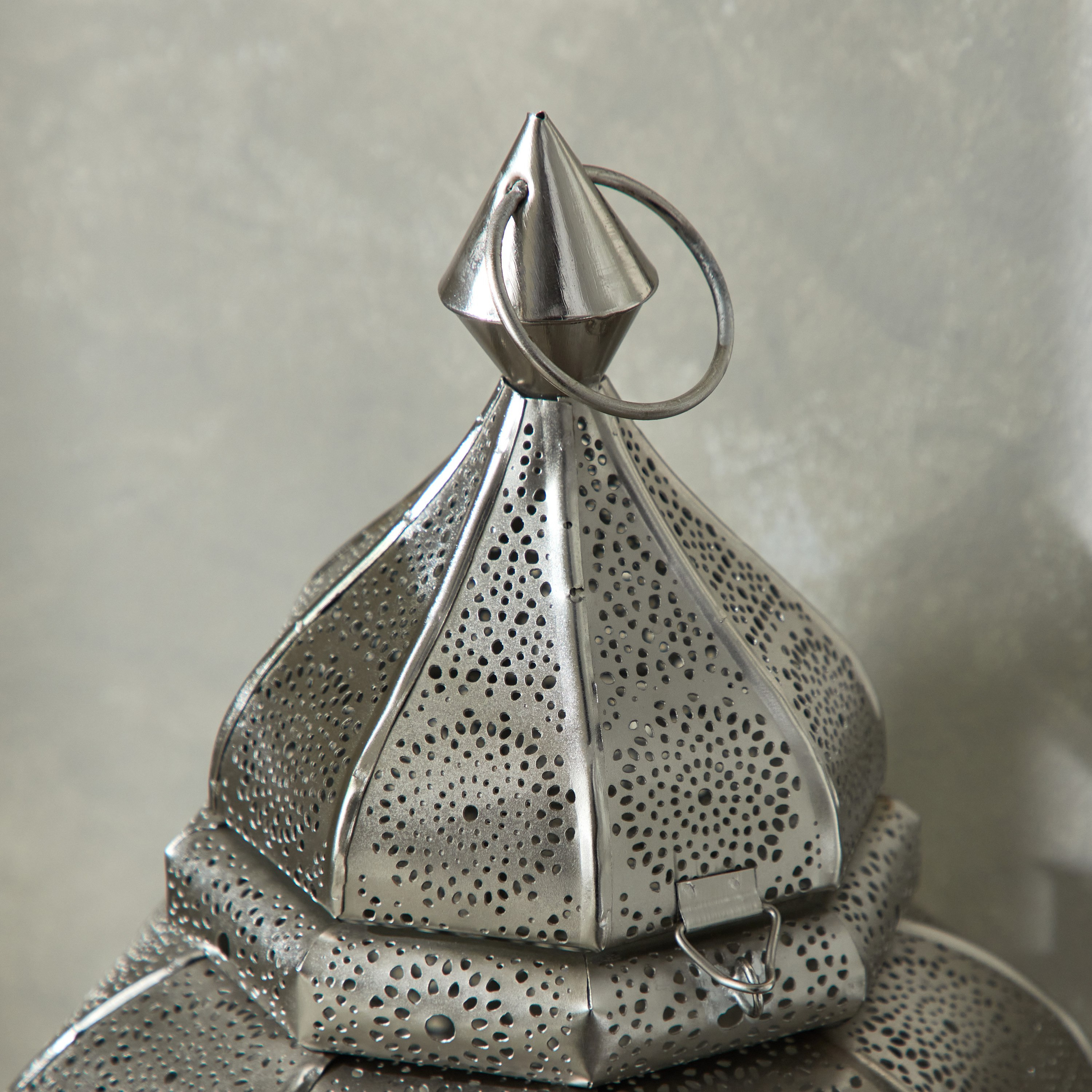 Isaba Metal Dome Cutwork Lantern - 18x18x28 cm-hbxdecorandfurnishings-homeaccessories-lanterns-image-4