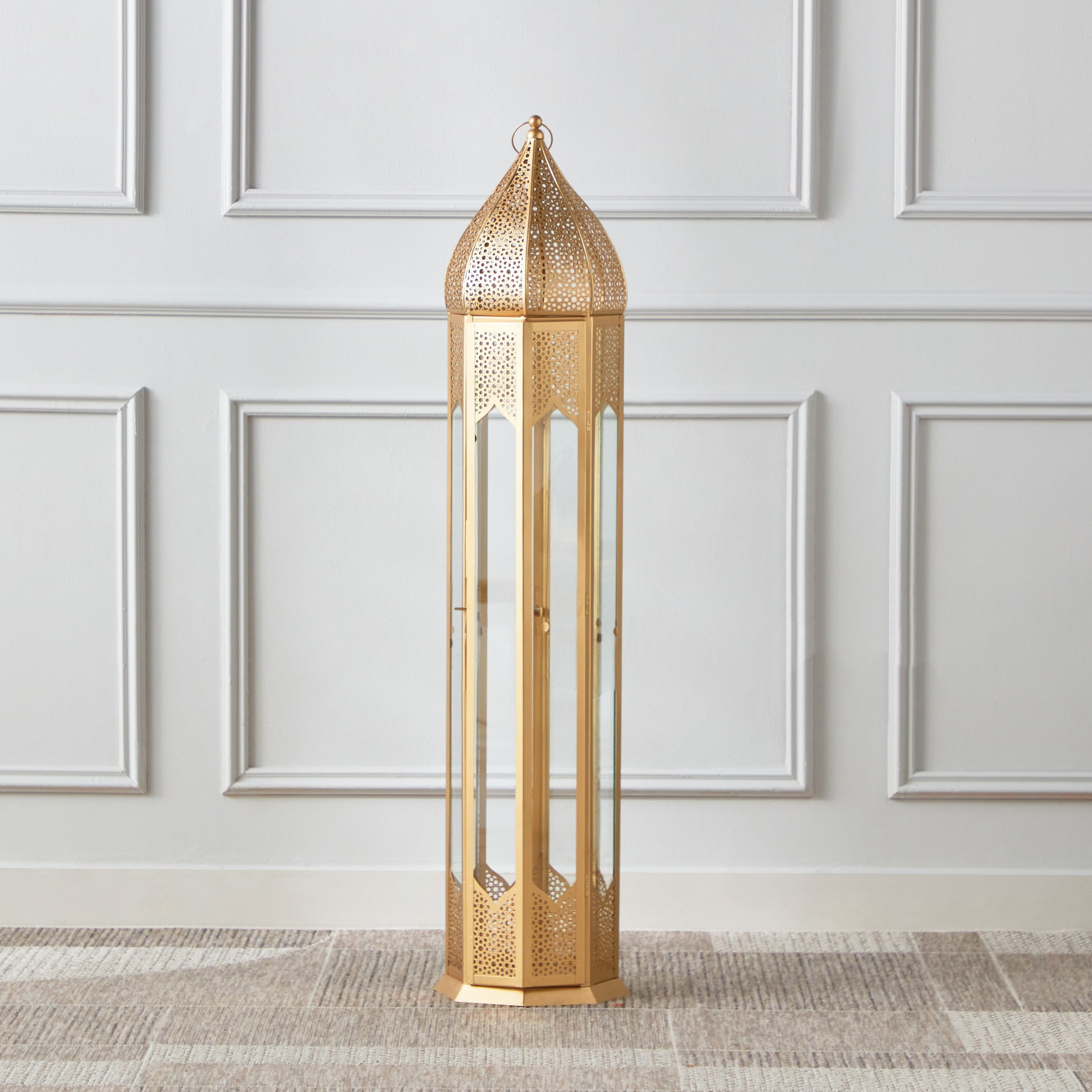 Isaba Metal Cutwork Tall Lantern - 24x24x120 cm-PROMO_HB_AE_B1G1_250925-image-2