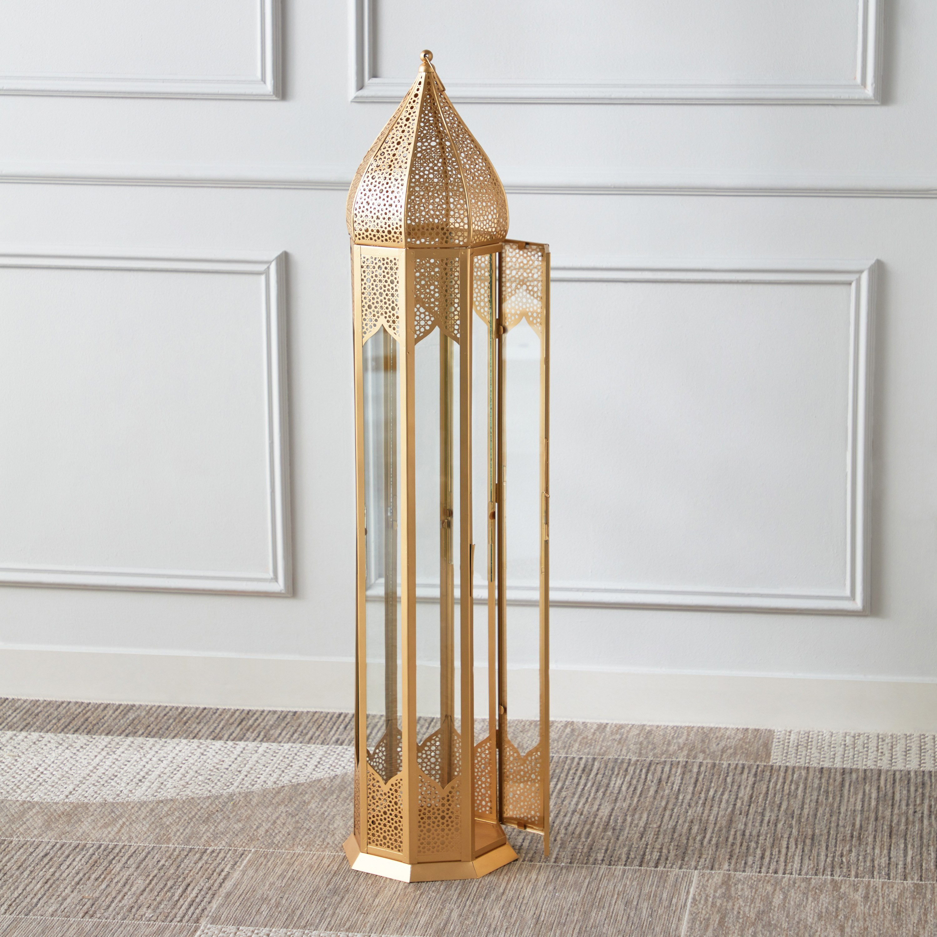 Isaba Metal Cutwork Tall Lantern - 24x24x120 cm-PROMO_HB_AE_B1G1_250925-image-3
