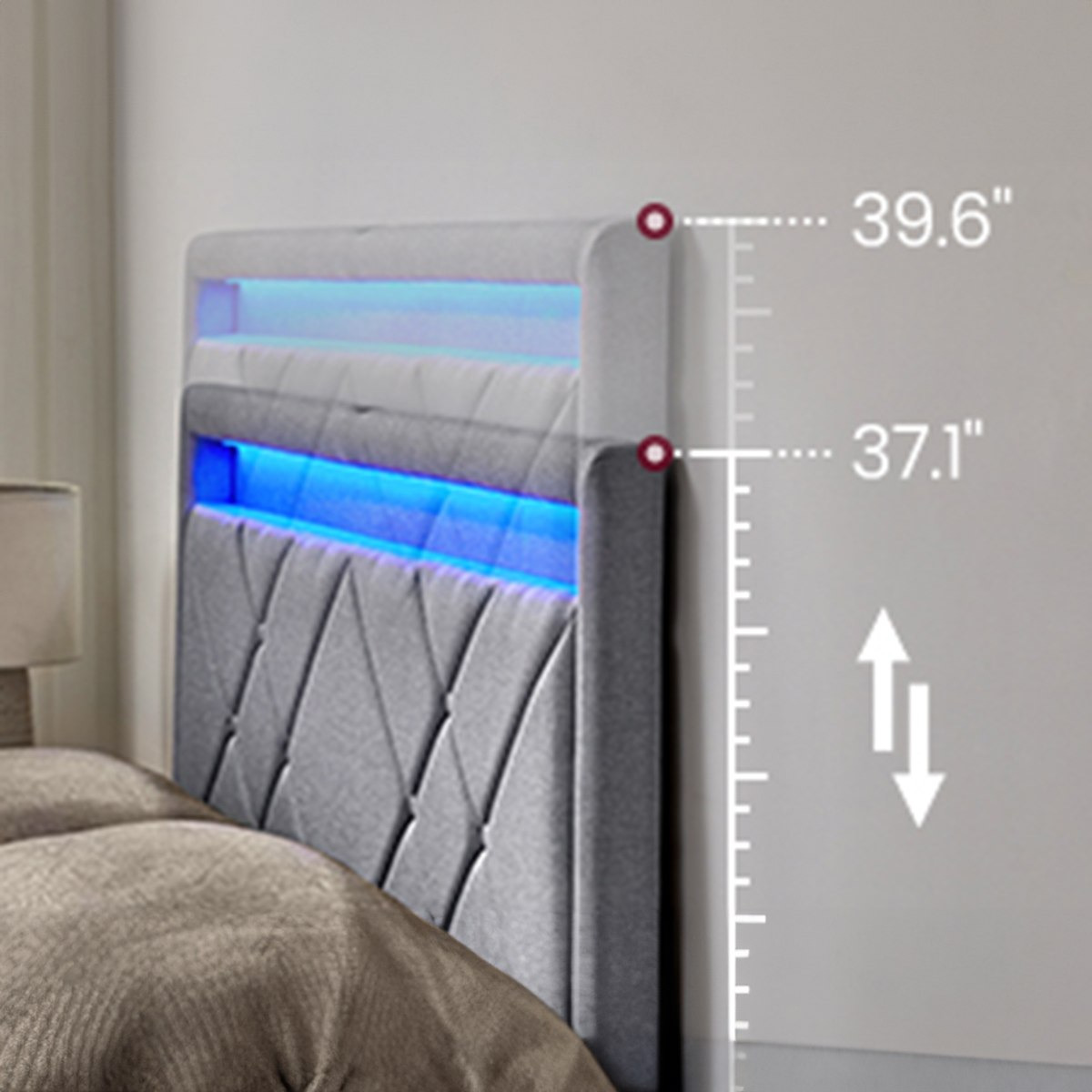 سرير كوين سمارت منجد قماش بـ4 أدراج من آينشتاين - 150x200 سم-hbxbedroom-bedsandbedsets-beds-queen-image-4