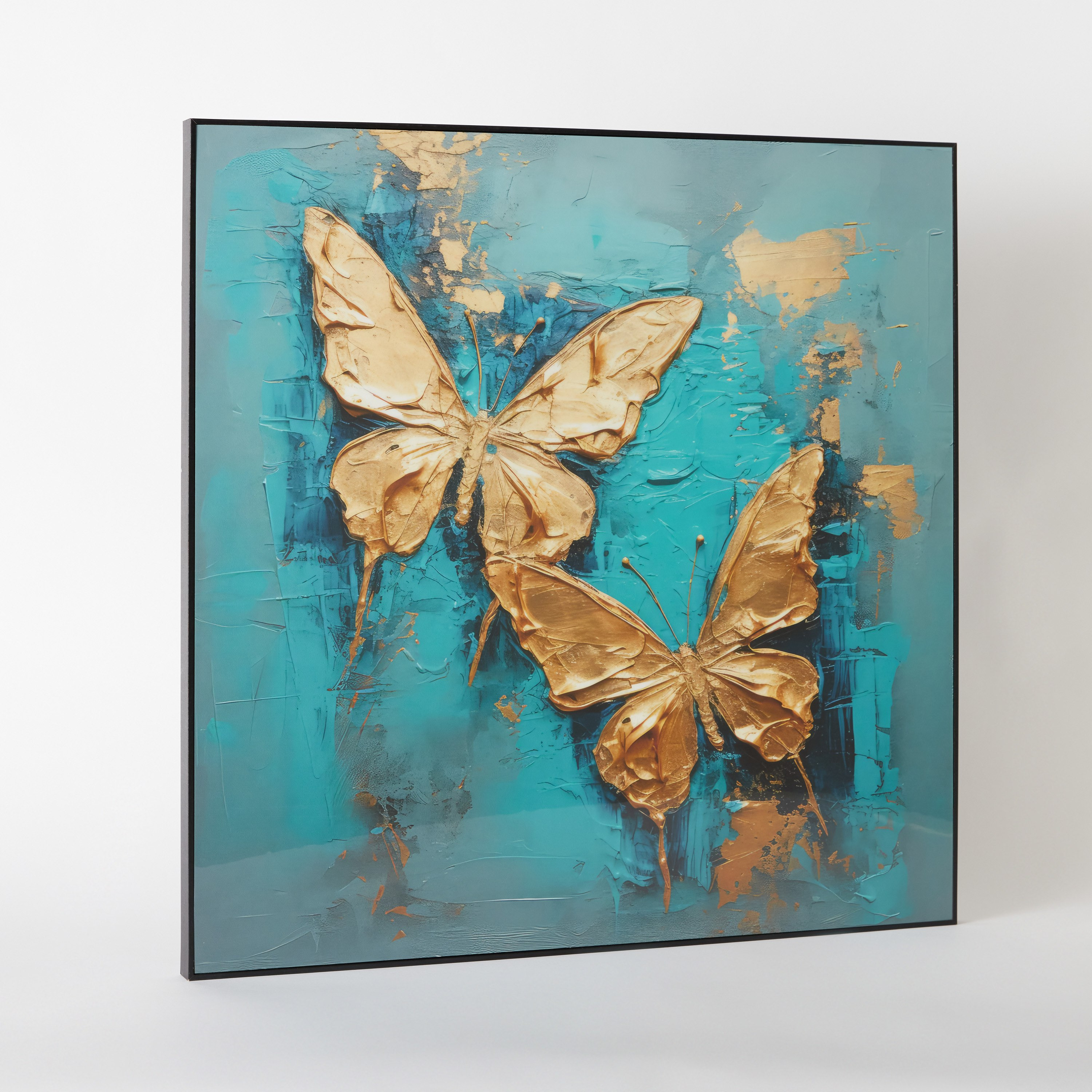 لوحة مؤطرة كانفاس شديدة اللمعان بتصميم فراشة من إقرأ - 60x60 سم-hbxhomeware-hbxdecorandfurnishings-image-5