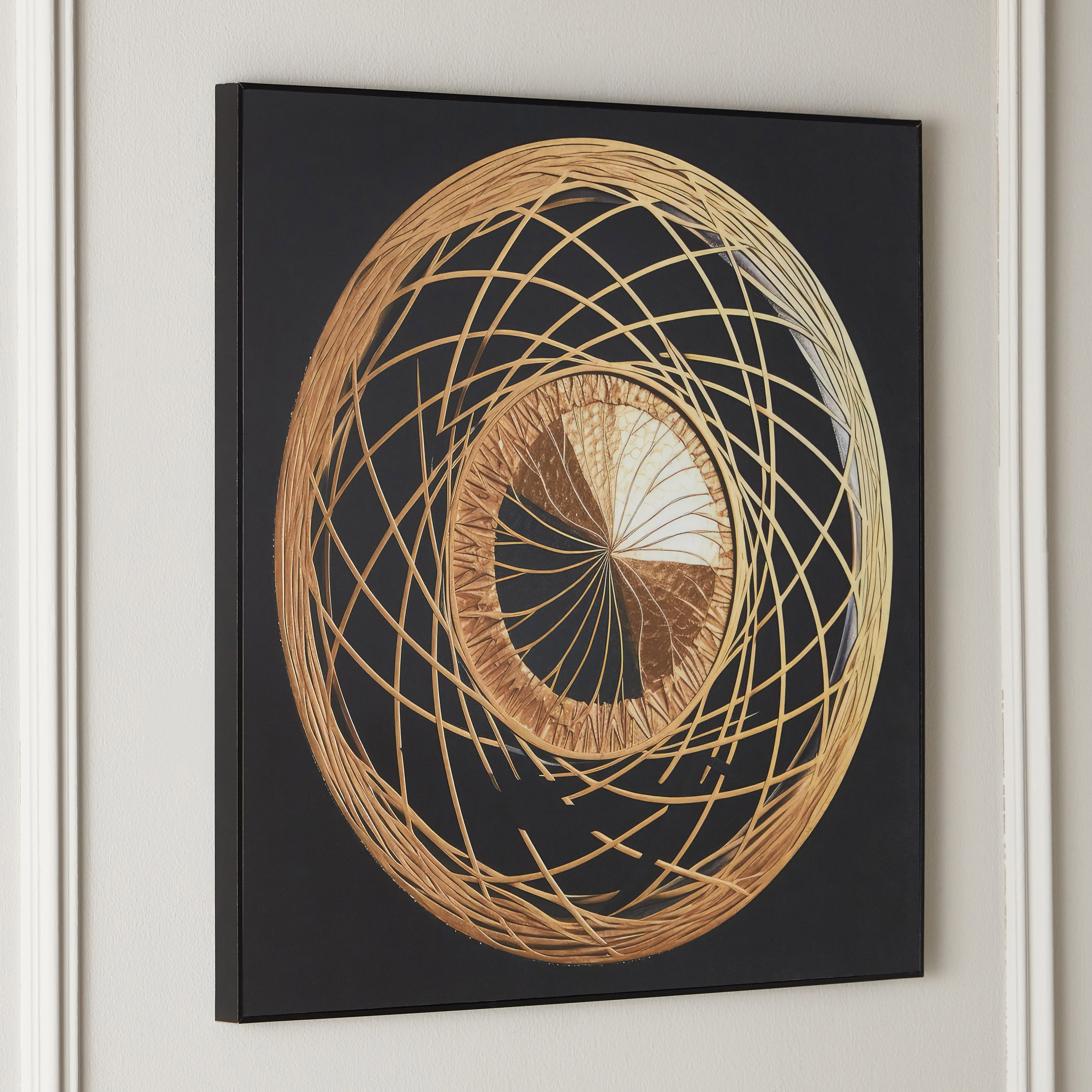 لوحة مؤطرة عالية اللمعان بنمط هندسي من اقرأ - 60x60 سم-hbxhomeware-hbxdecorandfurnishings-image-1