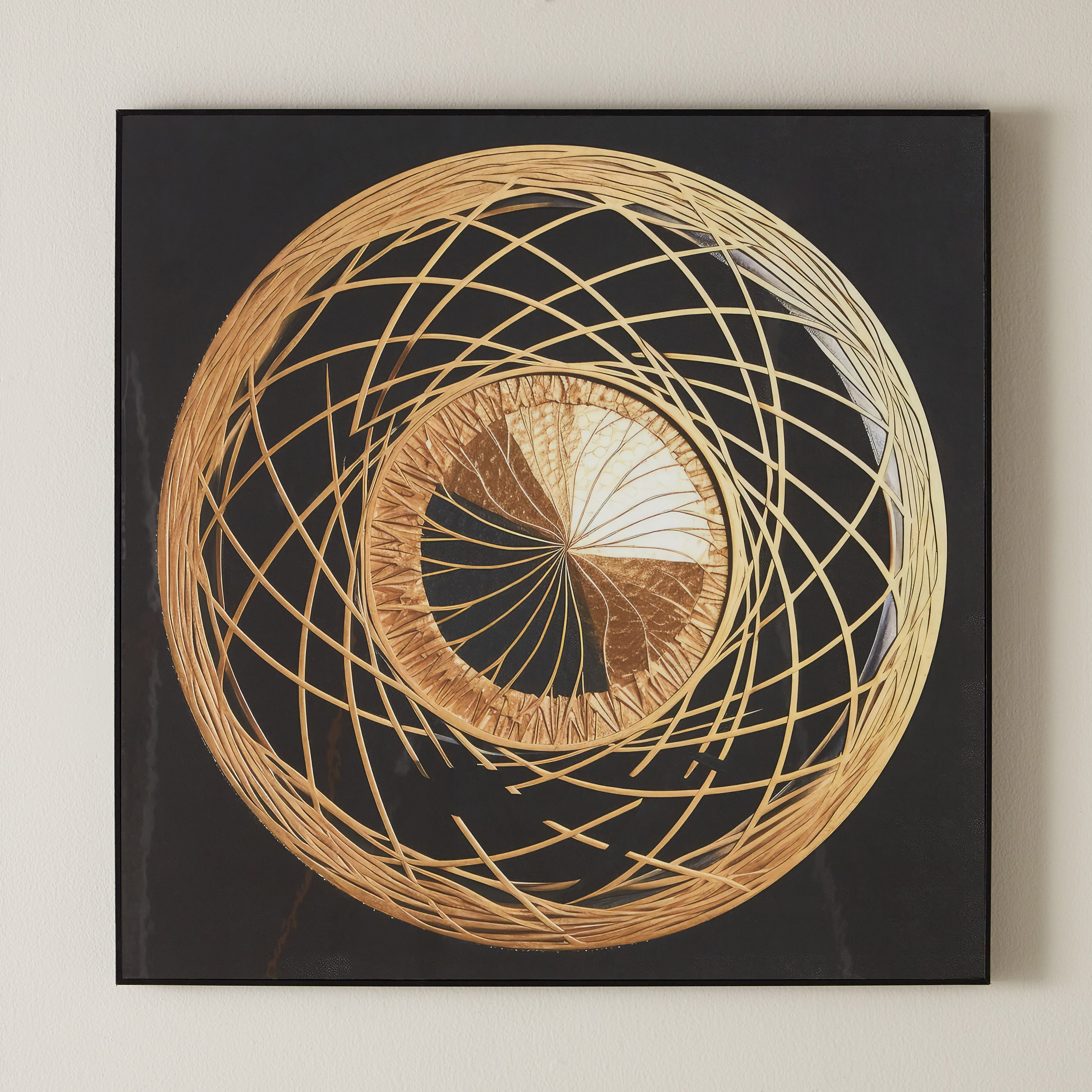 لوحة مؤطرة عالية اللمعان بنمط هندسي من اقرأ - 60x60 سم-hbxhomeware-hbxdecorandfurnishings-image-2